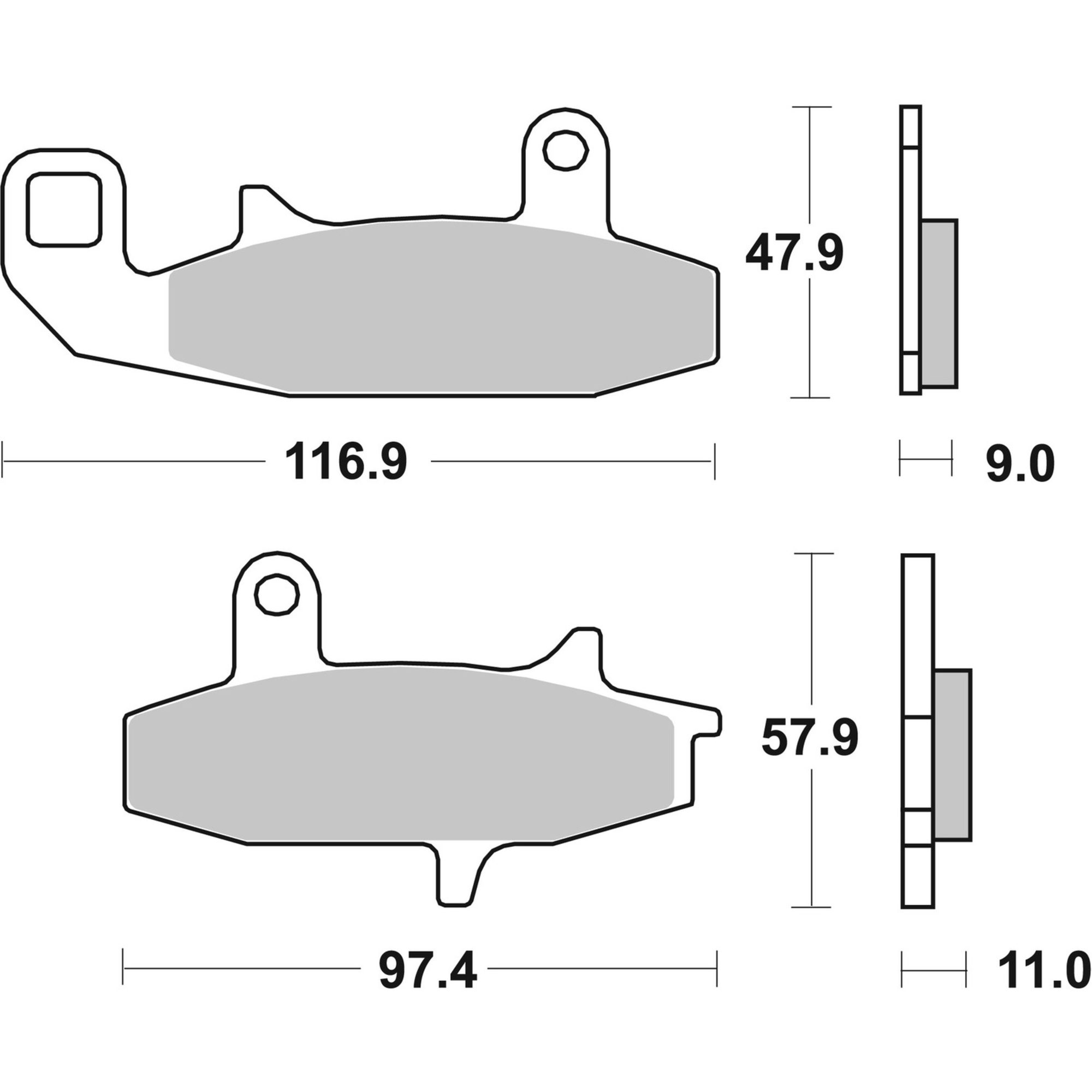 Brembo Front Ceramic Brake Pads 07SU1509 — image 2