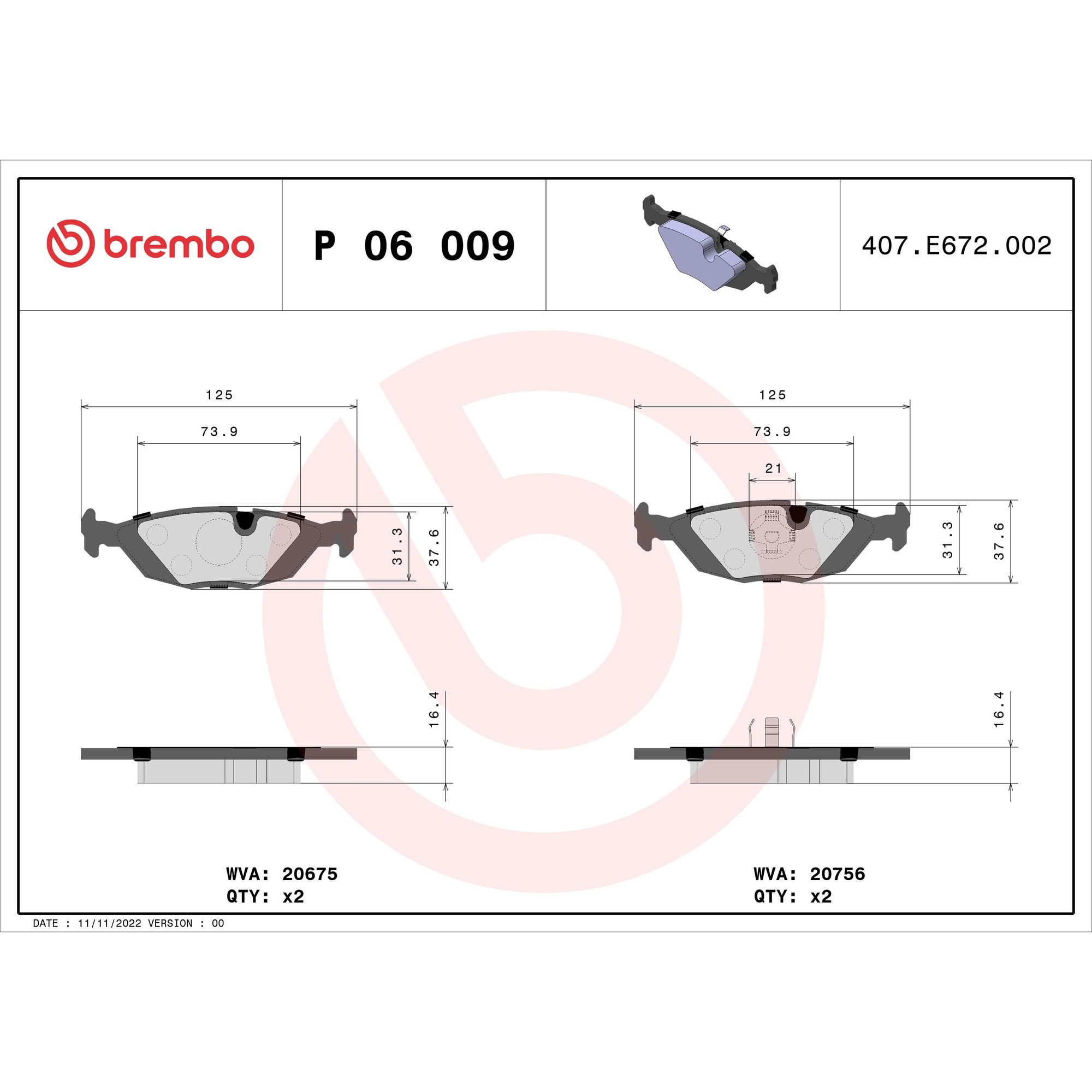 Brembo Rear Brake Kit KT04362 — image 4