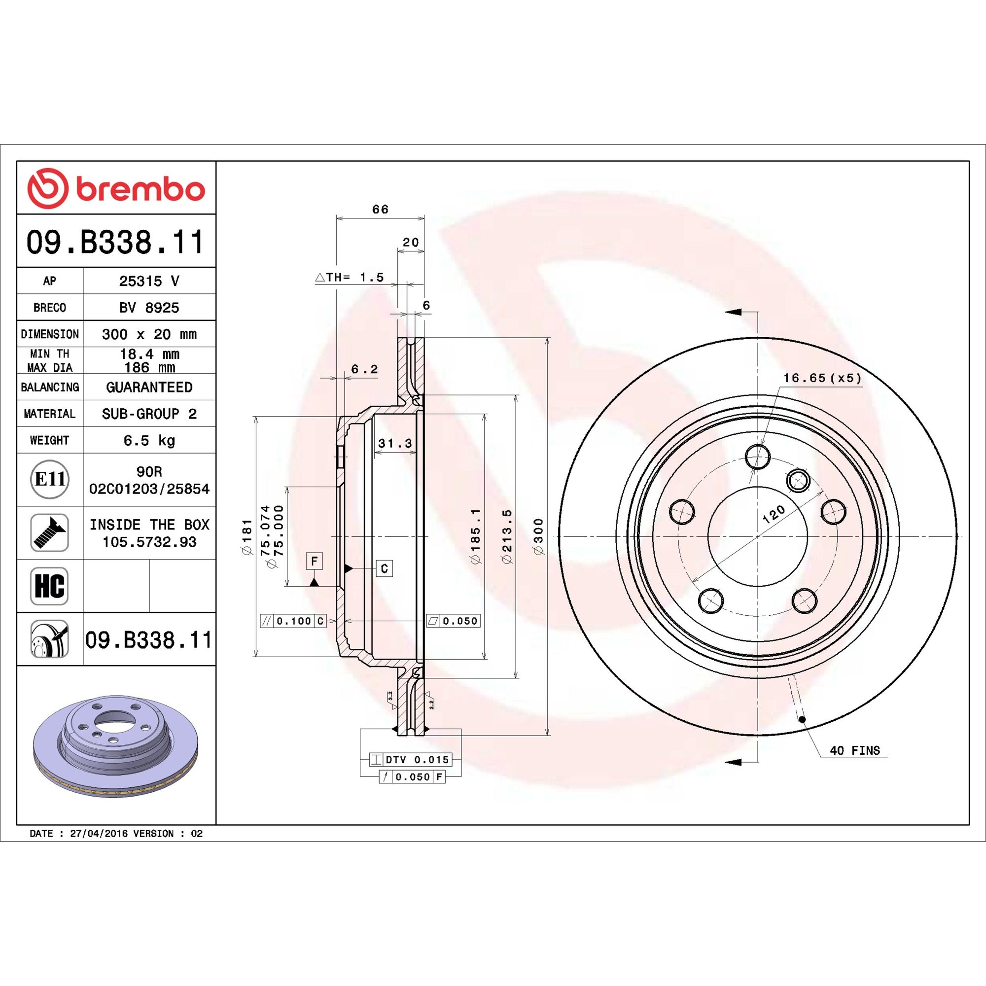 Brembo Rear Brake Kit KT04422 — image 4