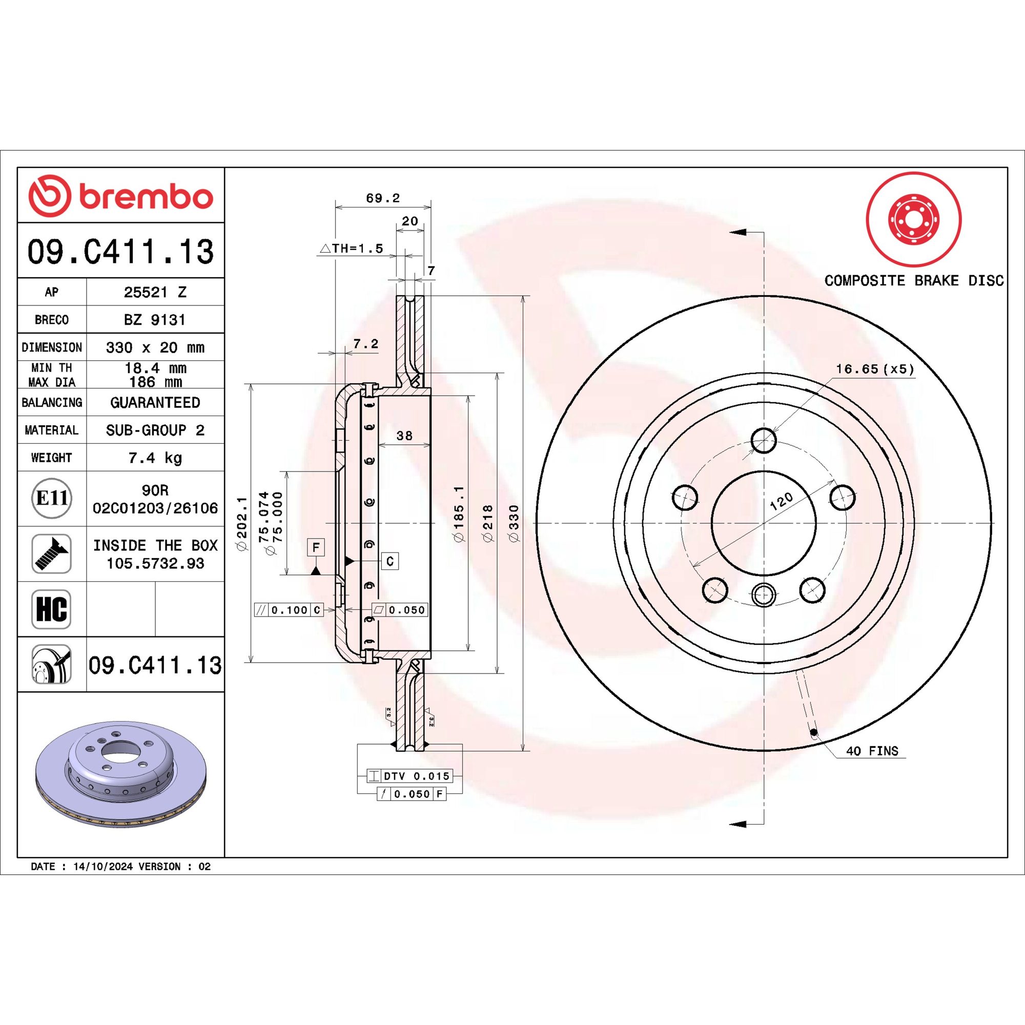 Brembo Rear Brake Kit KT04424 — image 5