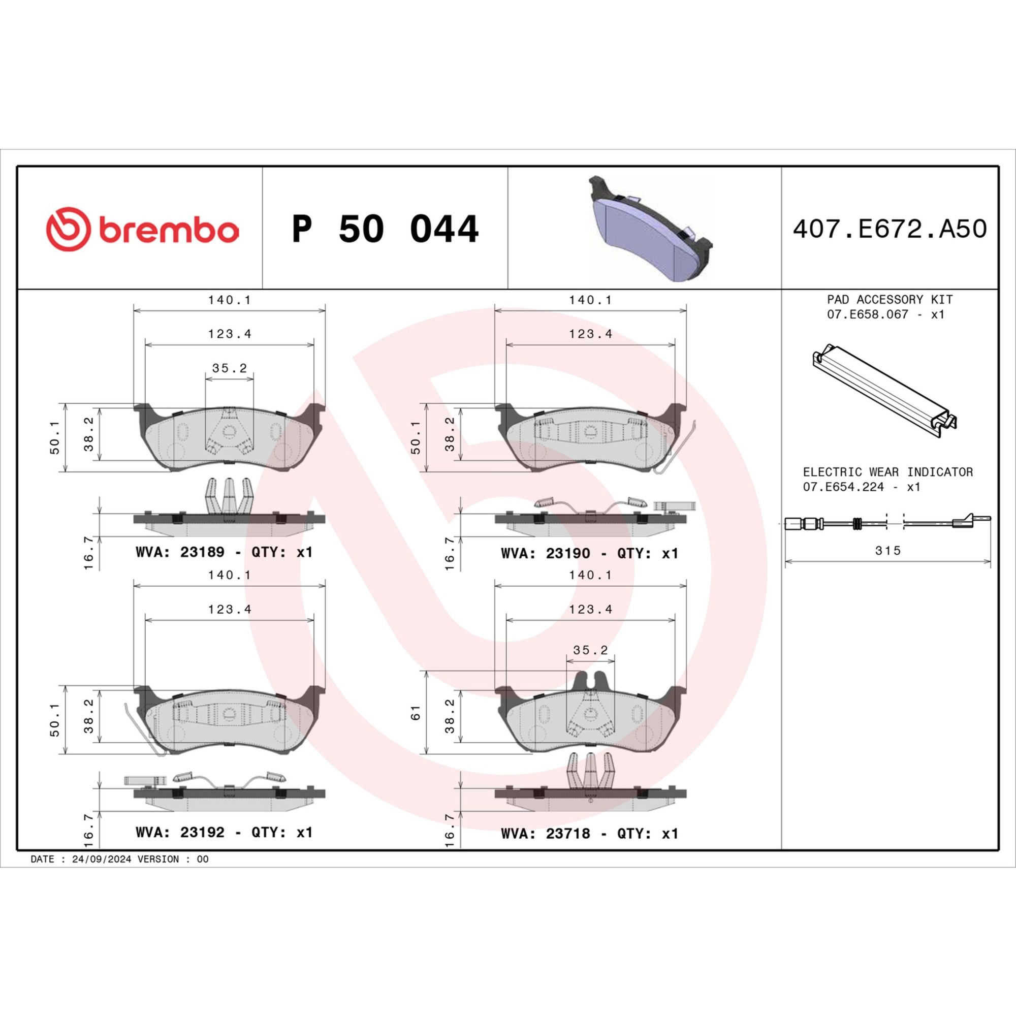 Brembo Rear Brake Kit KT04450 — image 4