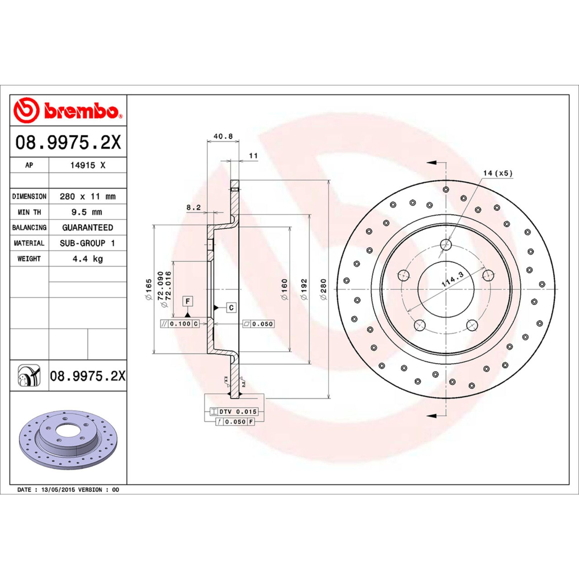 Brembo Rear Brake Kit KTX0098 — image 4