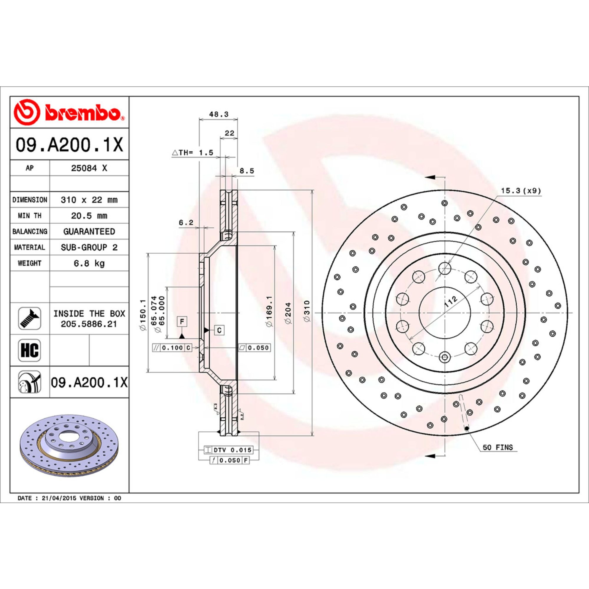 Brembo Rear Brake Kit KTX0155 — image 4