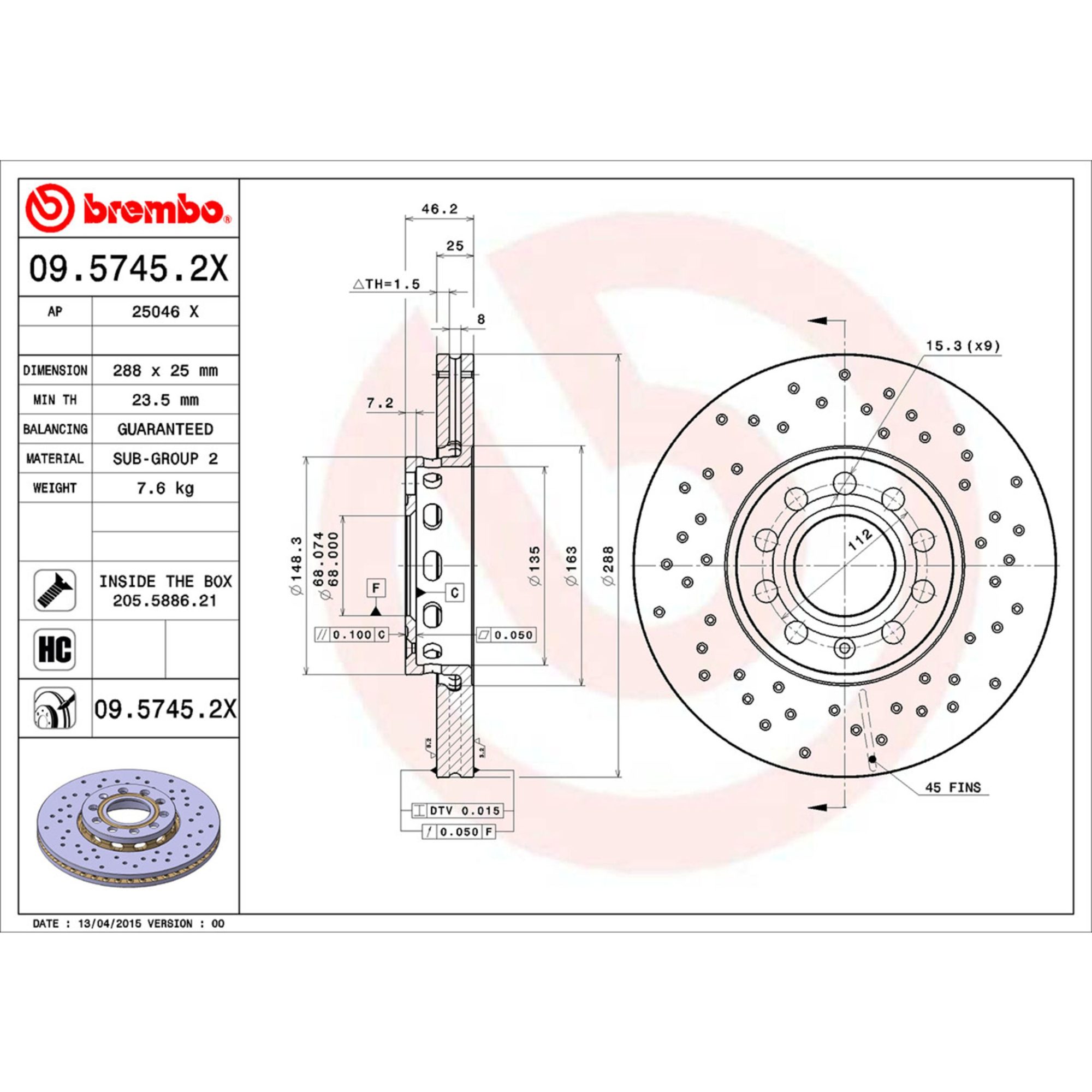 Brembo Front Brake Kit KTX4069 — image 2
