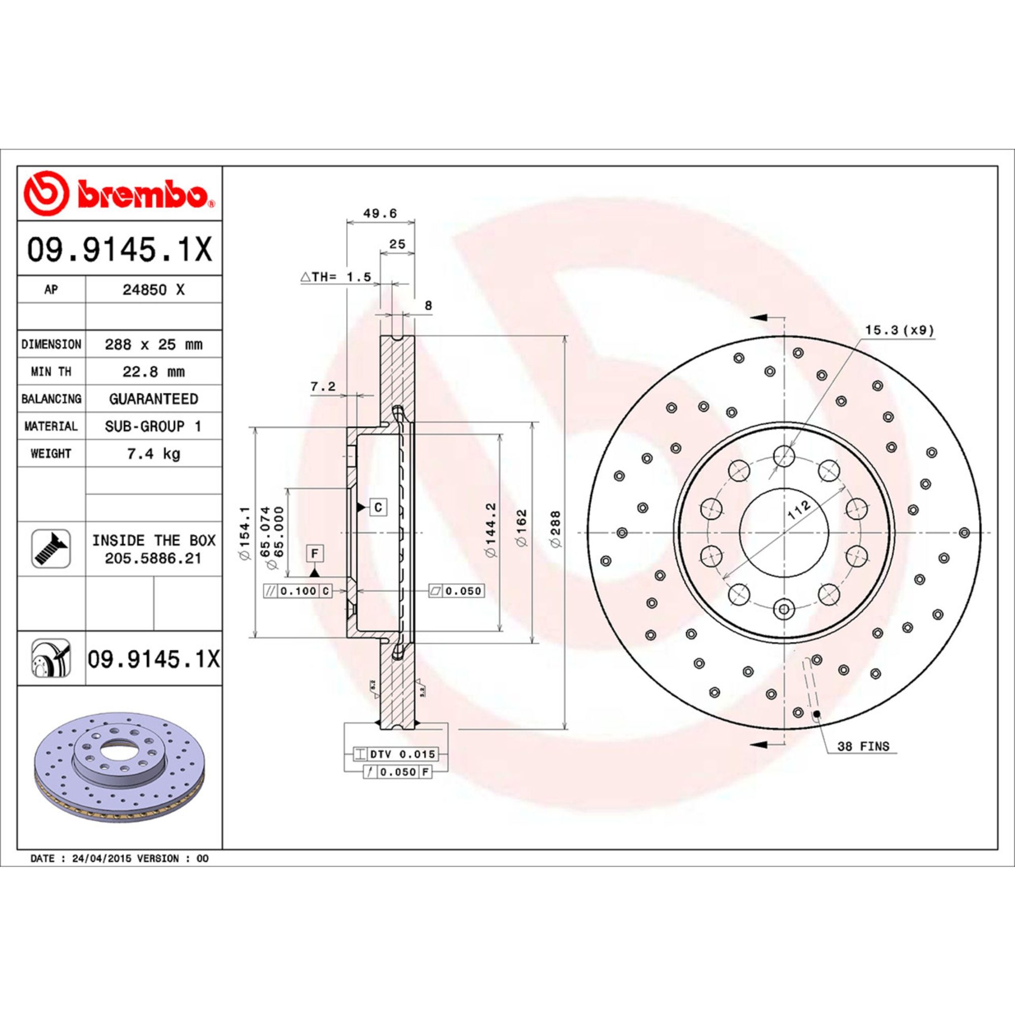 Brembo Front Brake Kit KTX4082 — image 4
