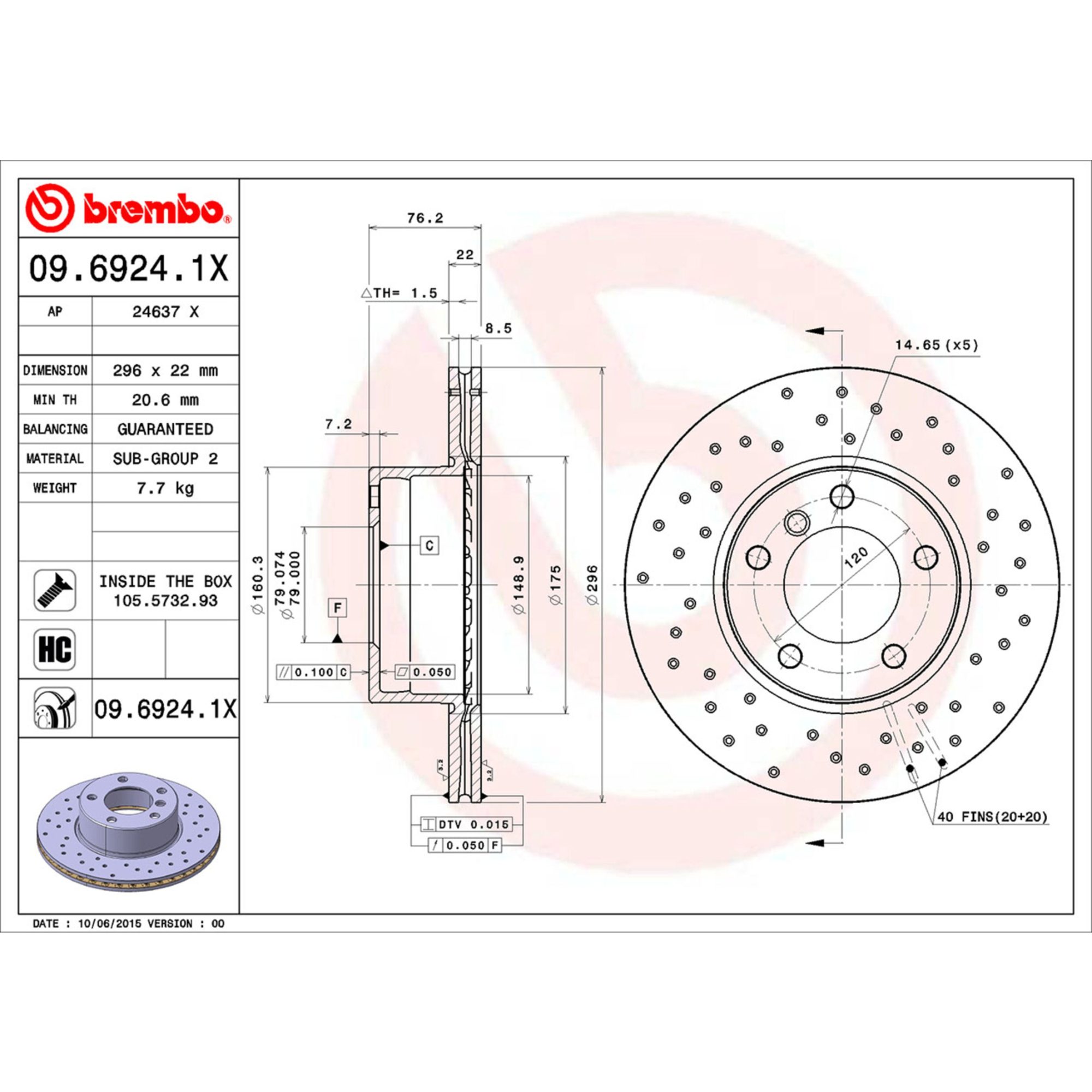 Brembo Front Brake Kit KTX4092 — image 4