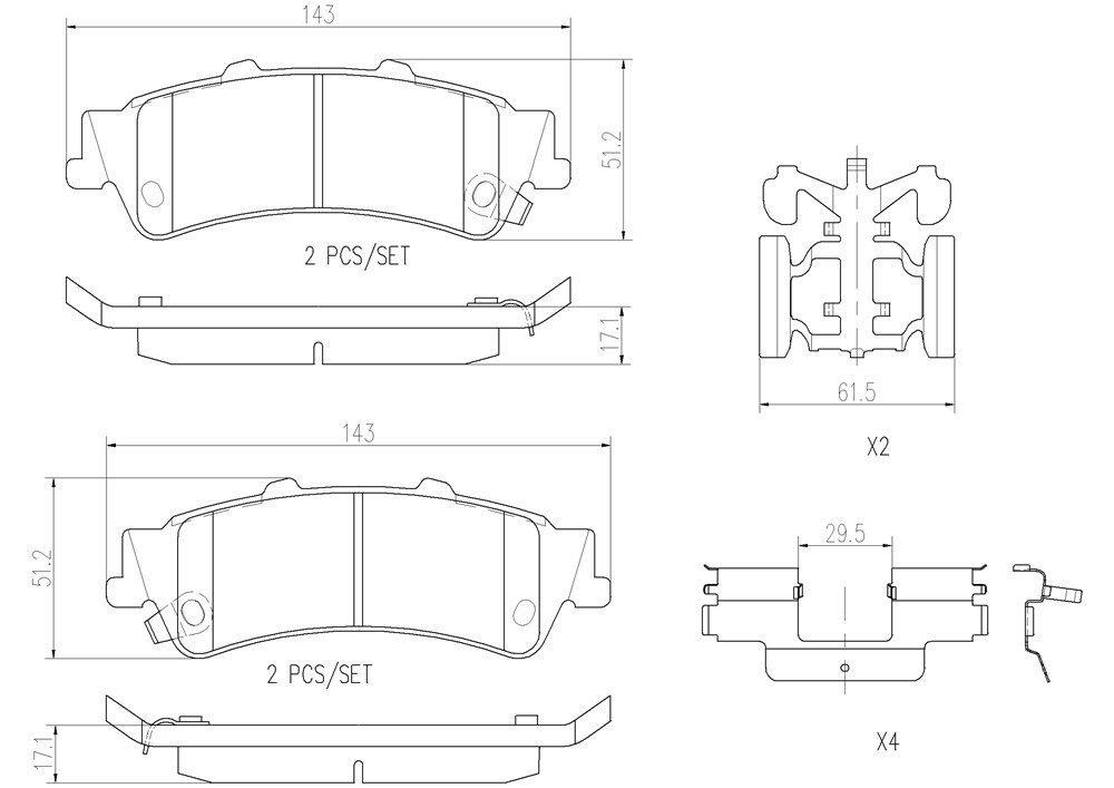 Brembo Rear Ceramic Brake Pads P10028N — image 3