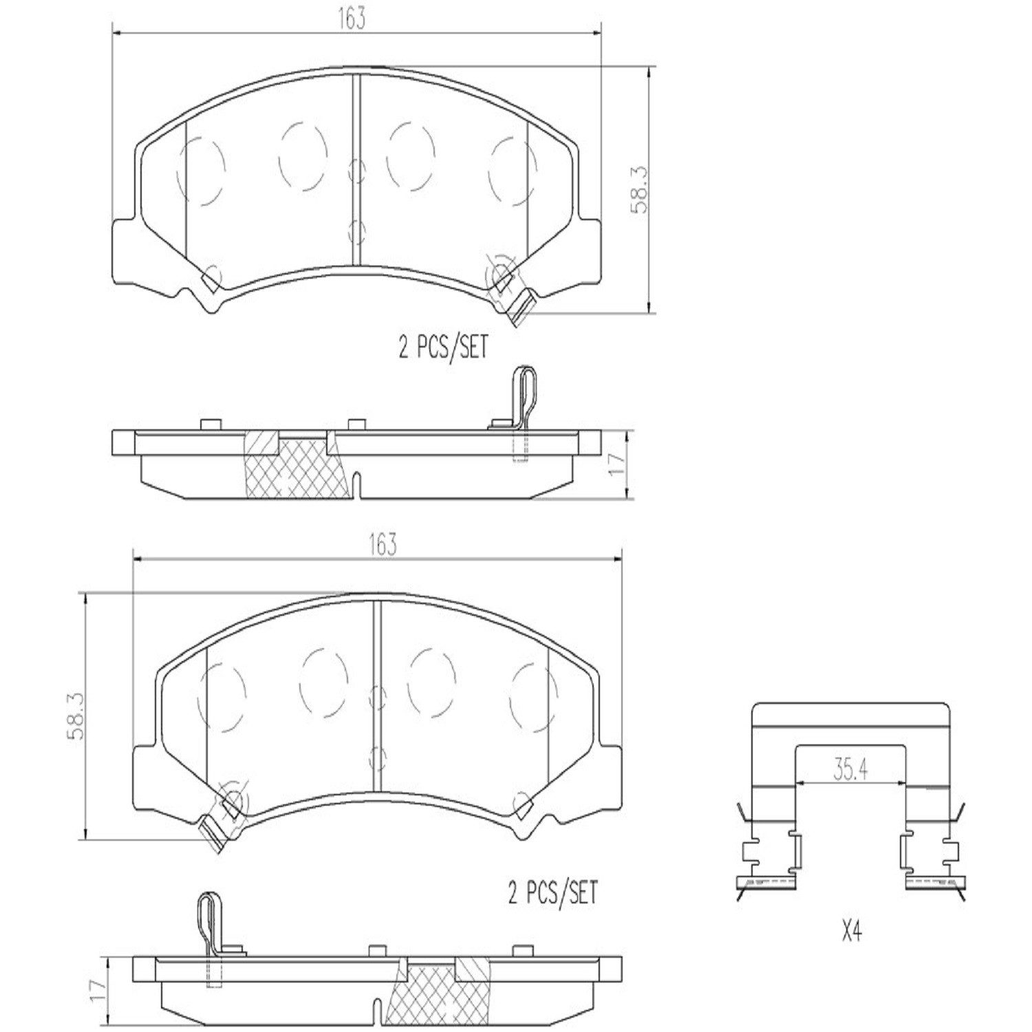 Brembo Front Ceramic Brake Pads P10044N — image 4