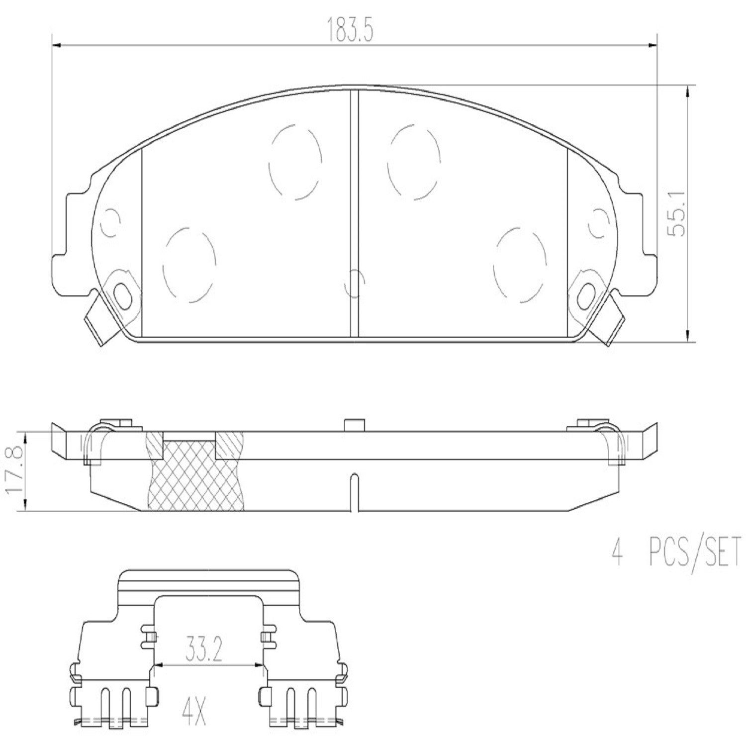 Brembo Front Ceramic Brake Pads P11017N — image 4