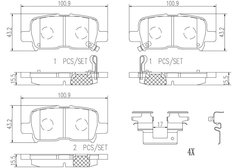 Brembo Rear Ceramic Brake Pads P28057N — image 3