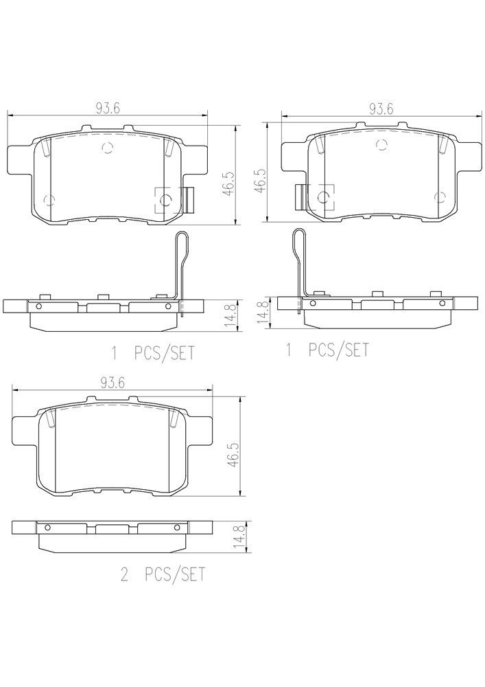 Brembo Rear Ceramic Brake Pads P28072N — image 4