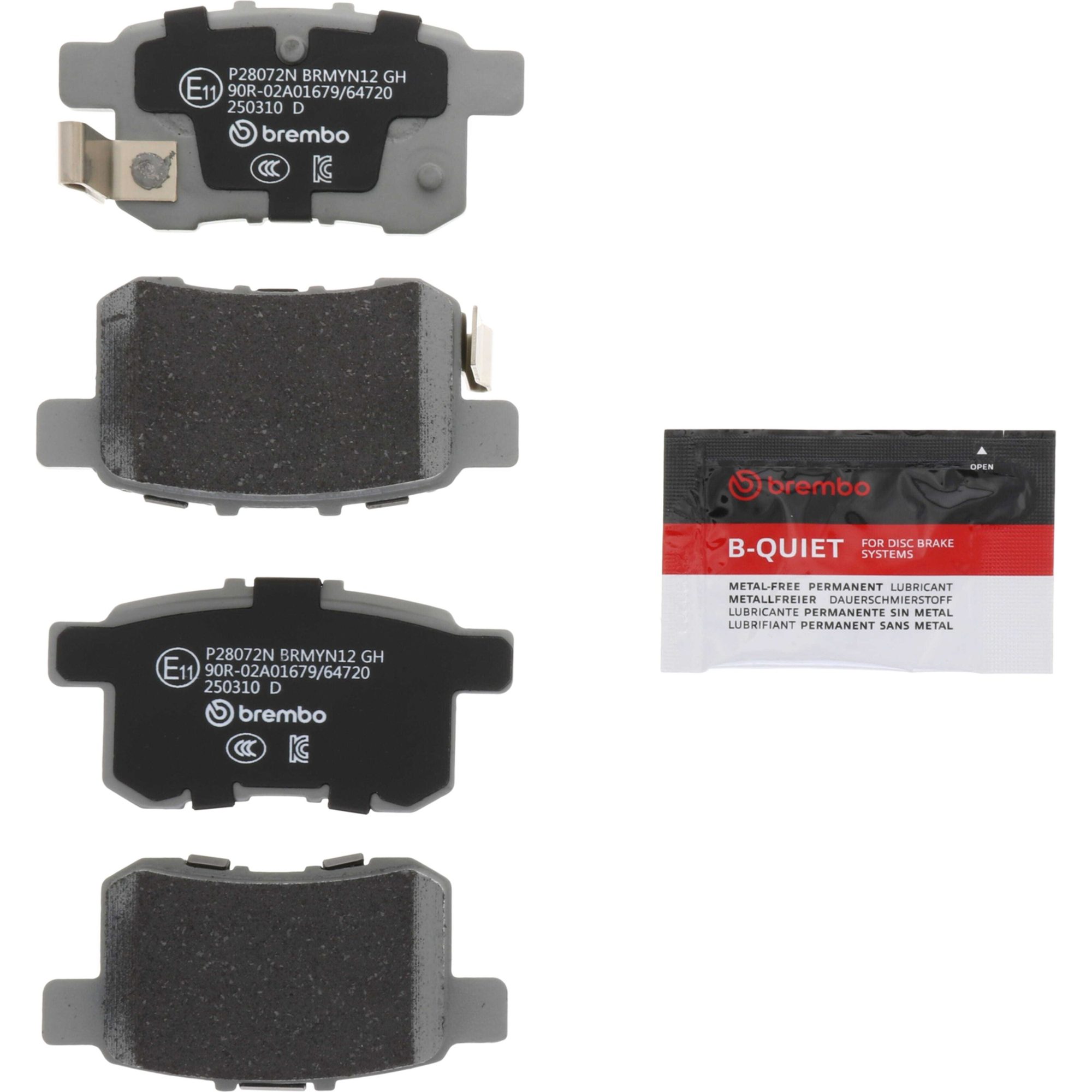Brembo Rear Ceramic Brake Pads P28072N — image 5