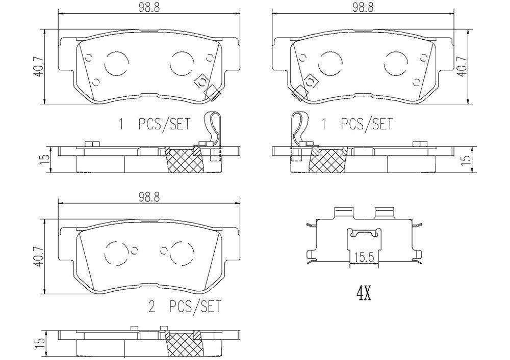 Brembo Rear Ceramic Brake Pads P30014N — image 3