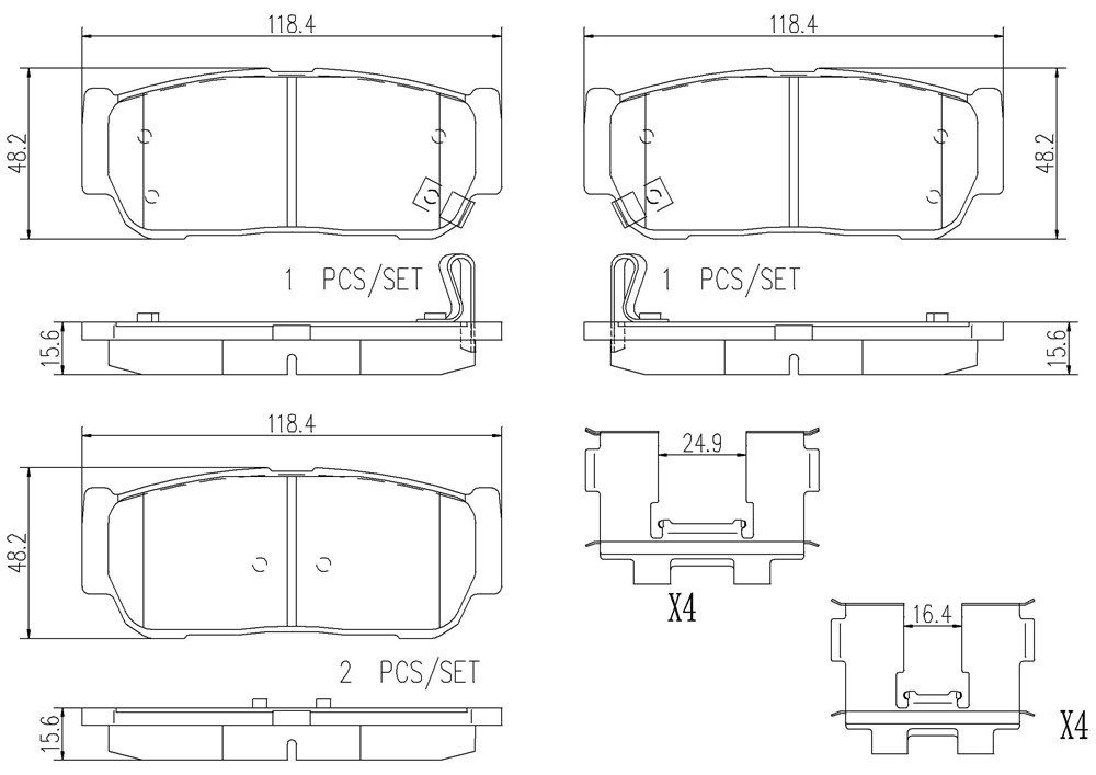 Brembo Rear Ceramic Brake Pads P30049N — image 3