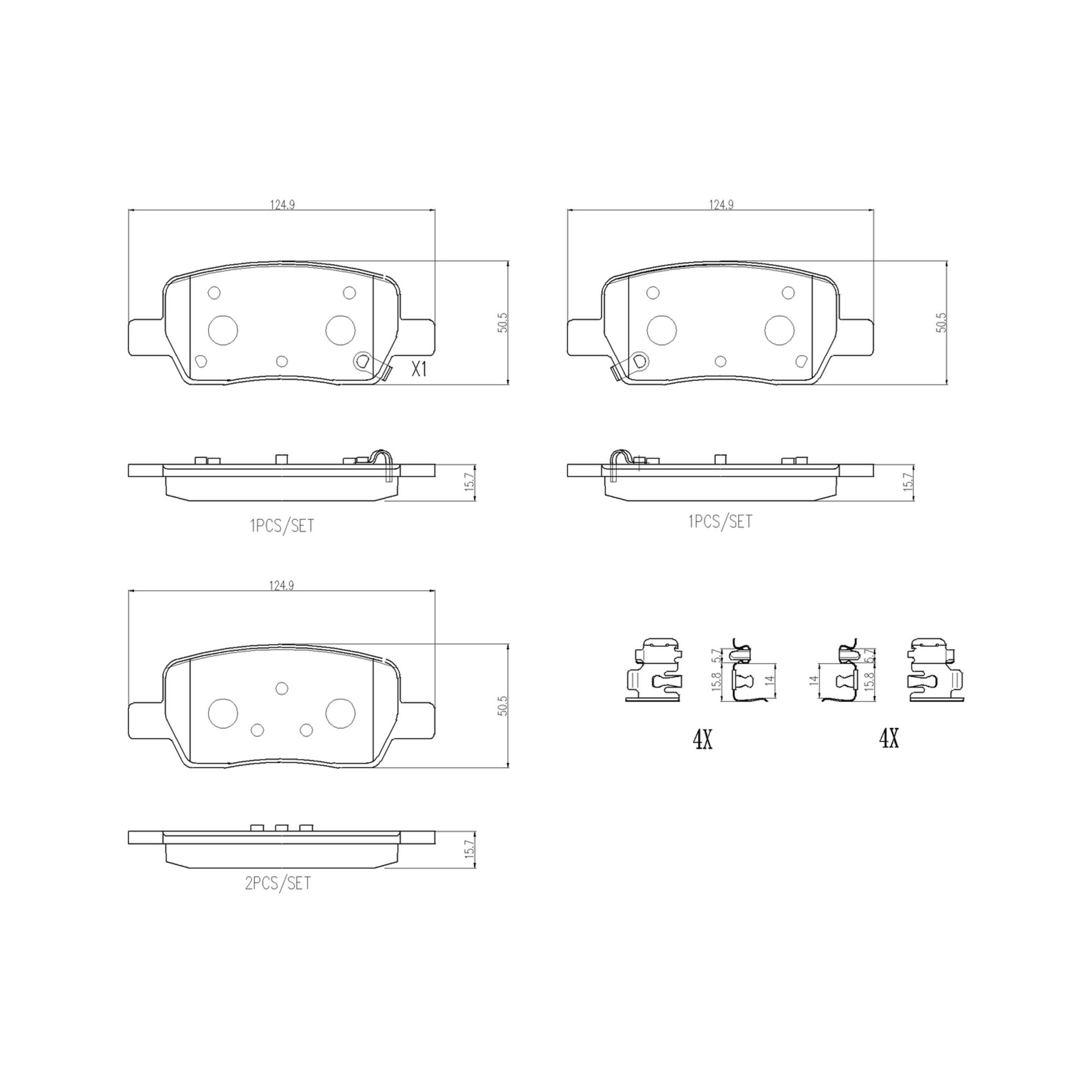 Brembo Rear Ceramic Brake Pads P30141N — image 2
