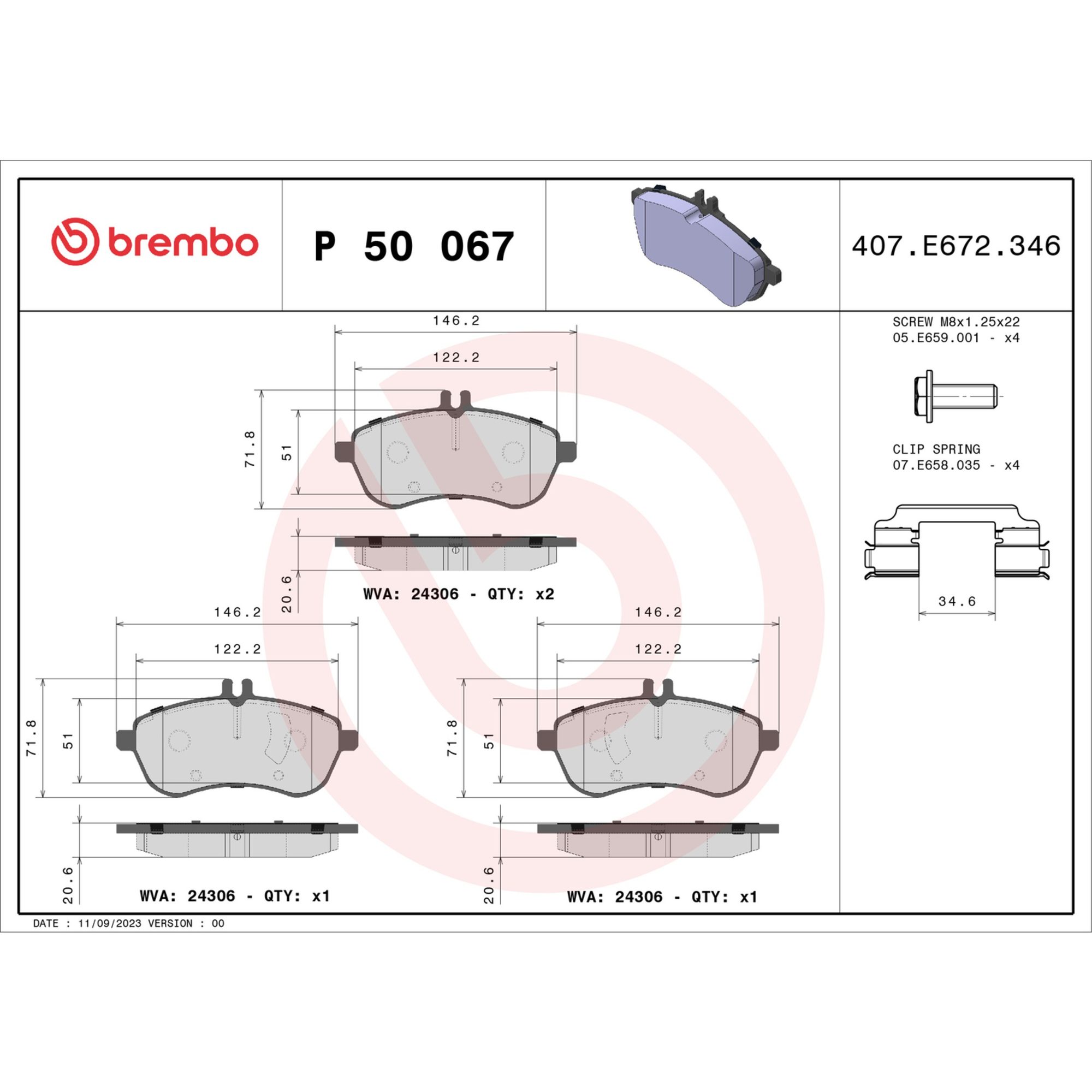 Brembo Front Brake Pads P50067 — image 4