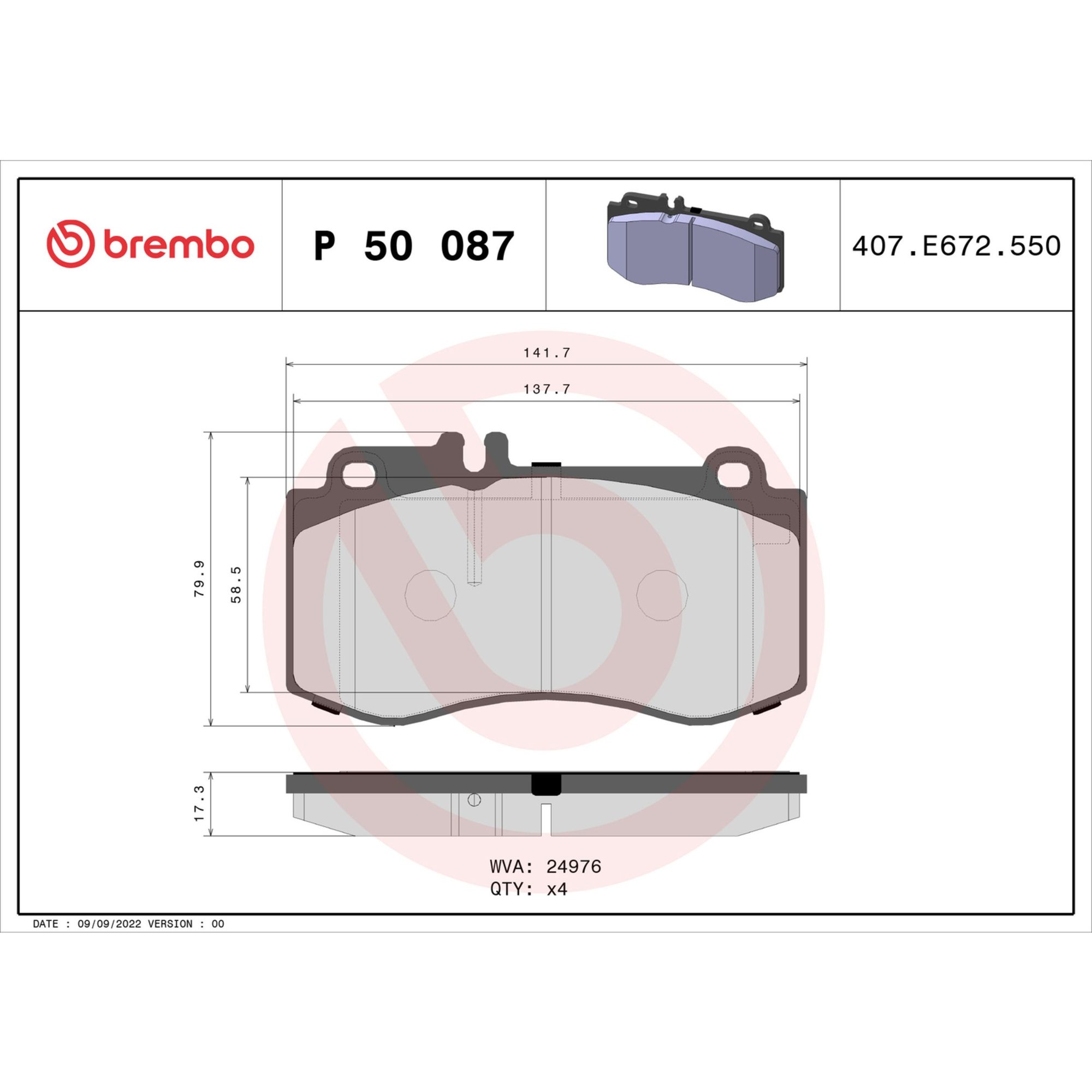 Brembo Front Brake Pads P50087 — image 4
