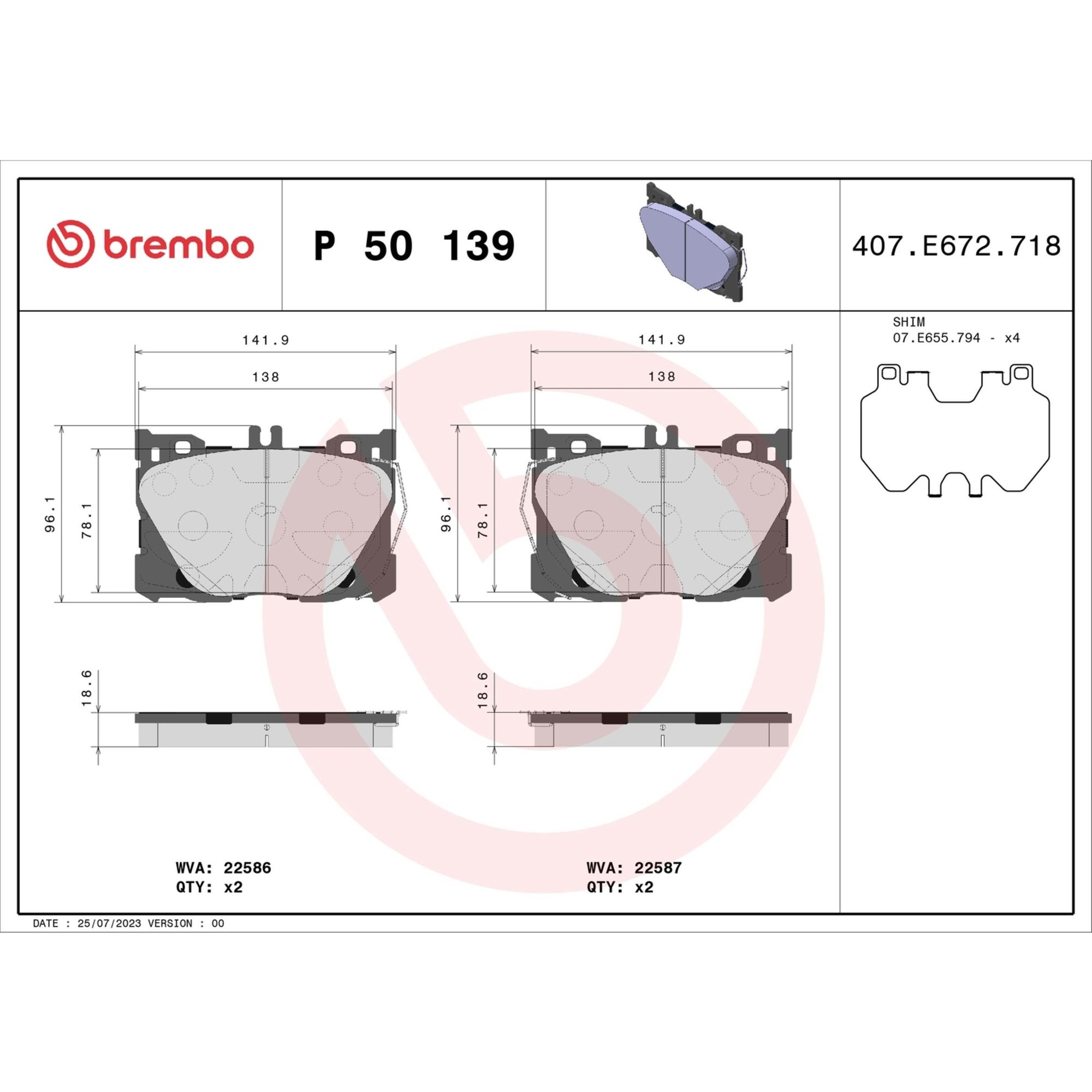Brembo Front Brake Pads P50139 — image 4
