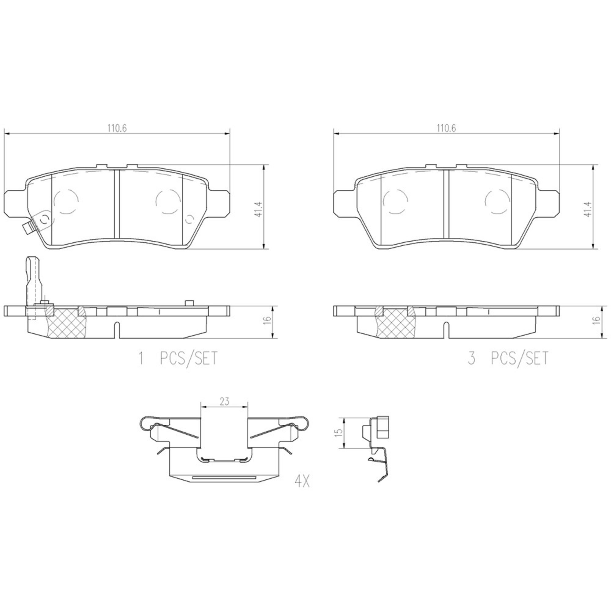 Brembo Rear Ceramic Brake Pads P56060N — image 4