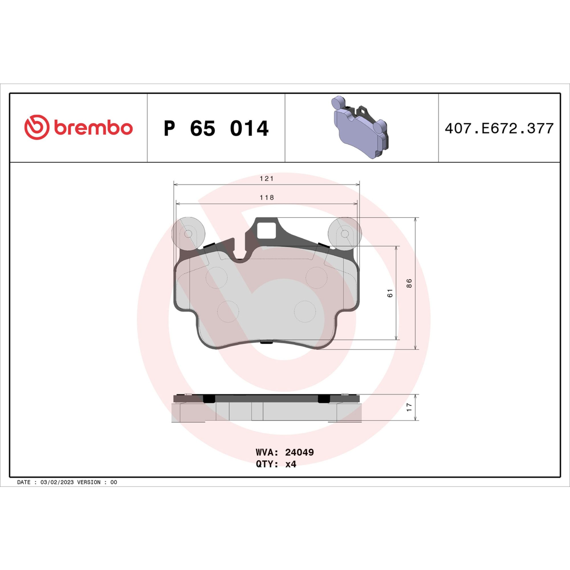 Brembo Brake Pads P65014 — image 4