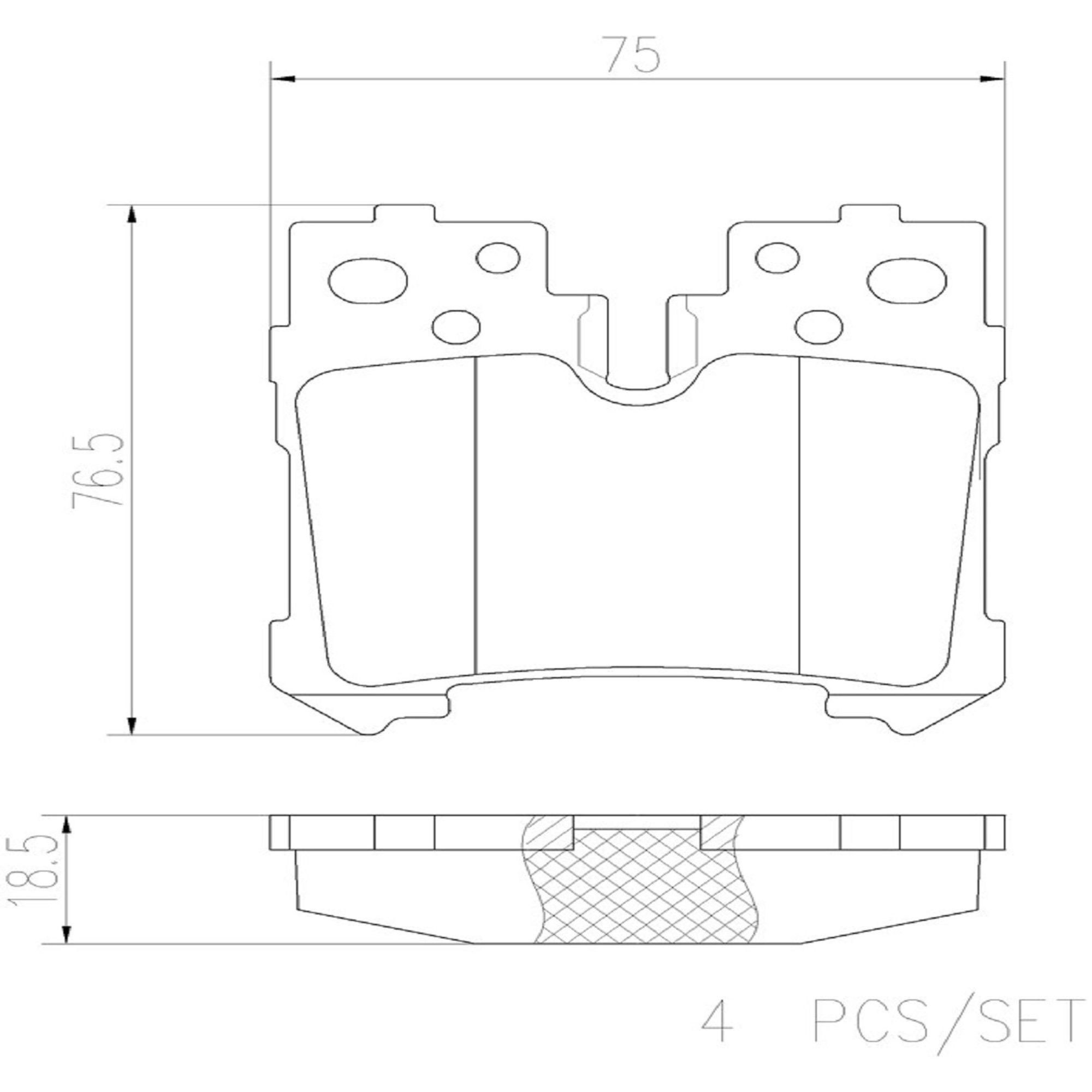 Brembo Rear Ceramic Brake Pads P83076N — image 3
