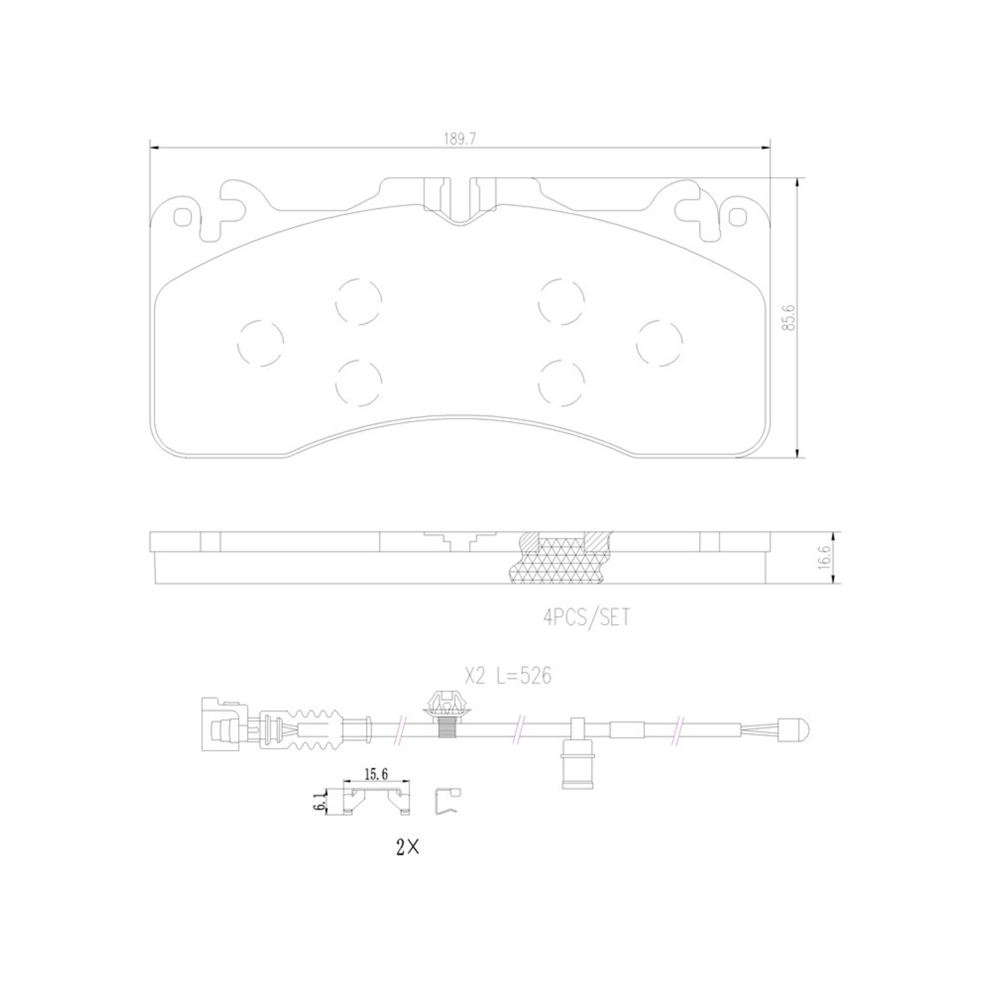Brembo Front Ceramic Brake Pads P83154N — image 4