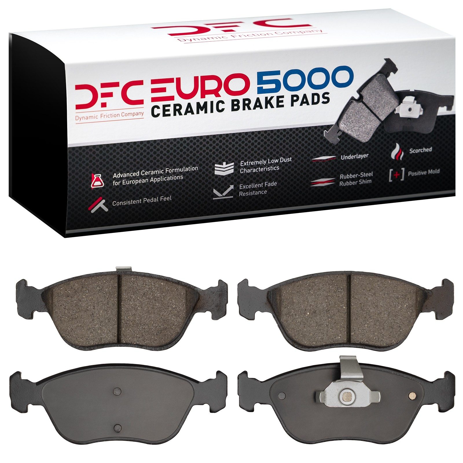 Dynamic Friction 5000 Euro Ceramic Brake Pads Without Hardware - 1600-0618-00 — image 2