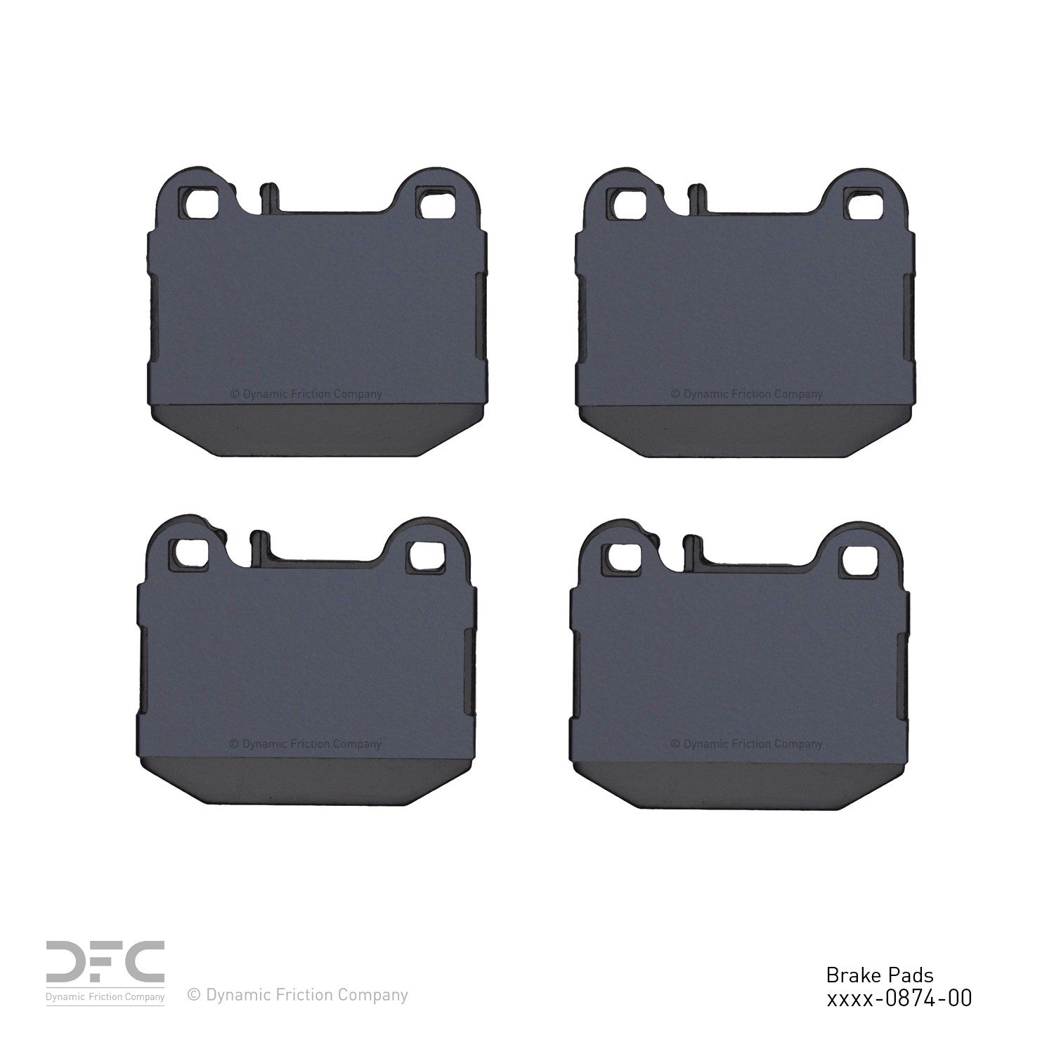 Dynamic Friction 5000 Euro Ceramic Brake Pads Without Hardware - 1600-0874-00