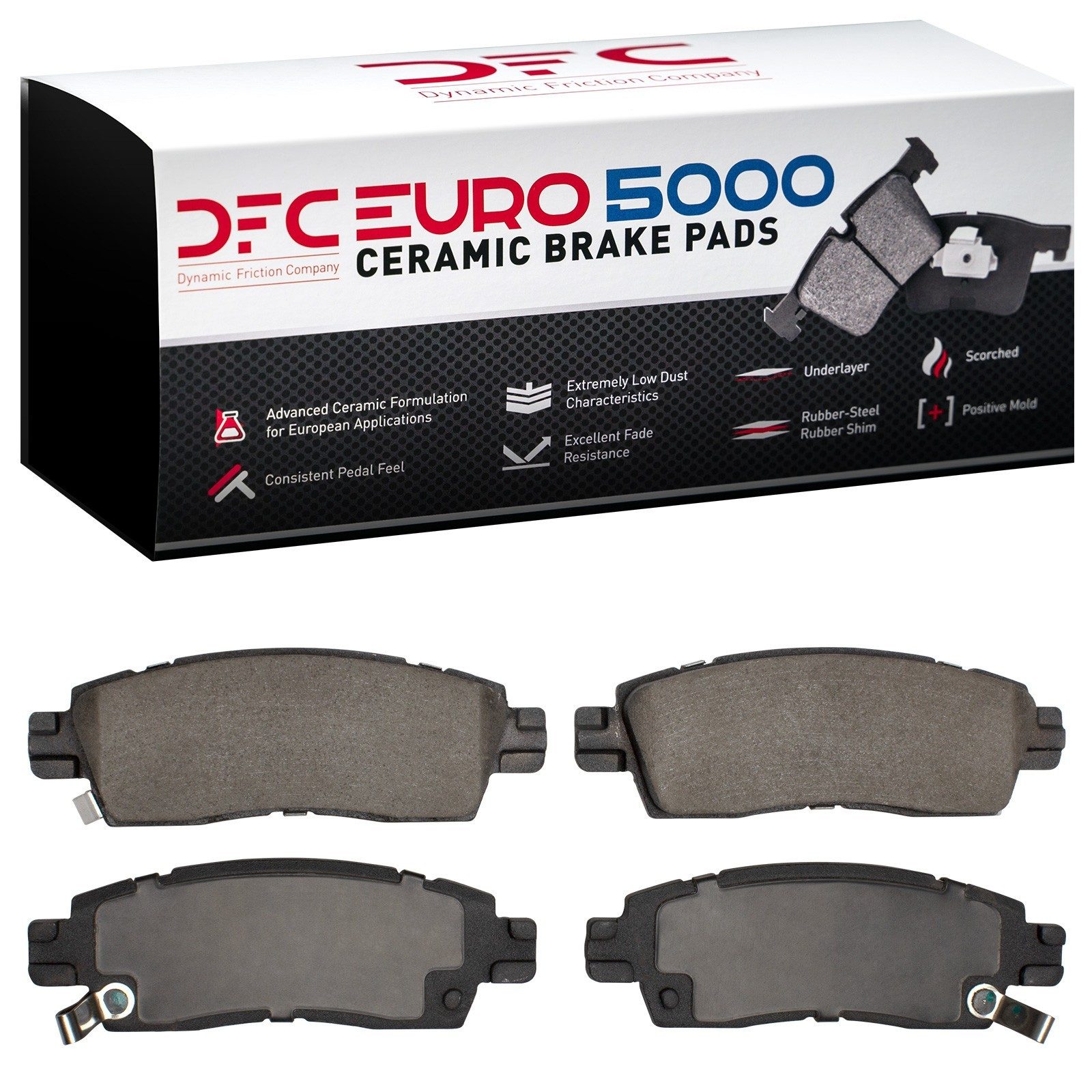Dynamic Friction 5000 Euro Ceramic Brake Pads Without Hardware - 1600-0883-00 — image 2