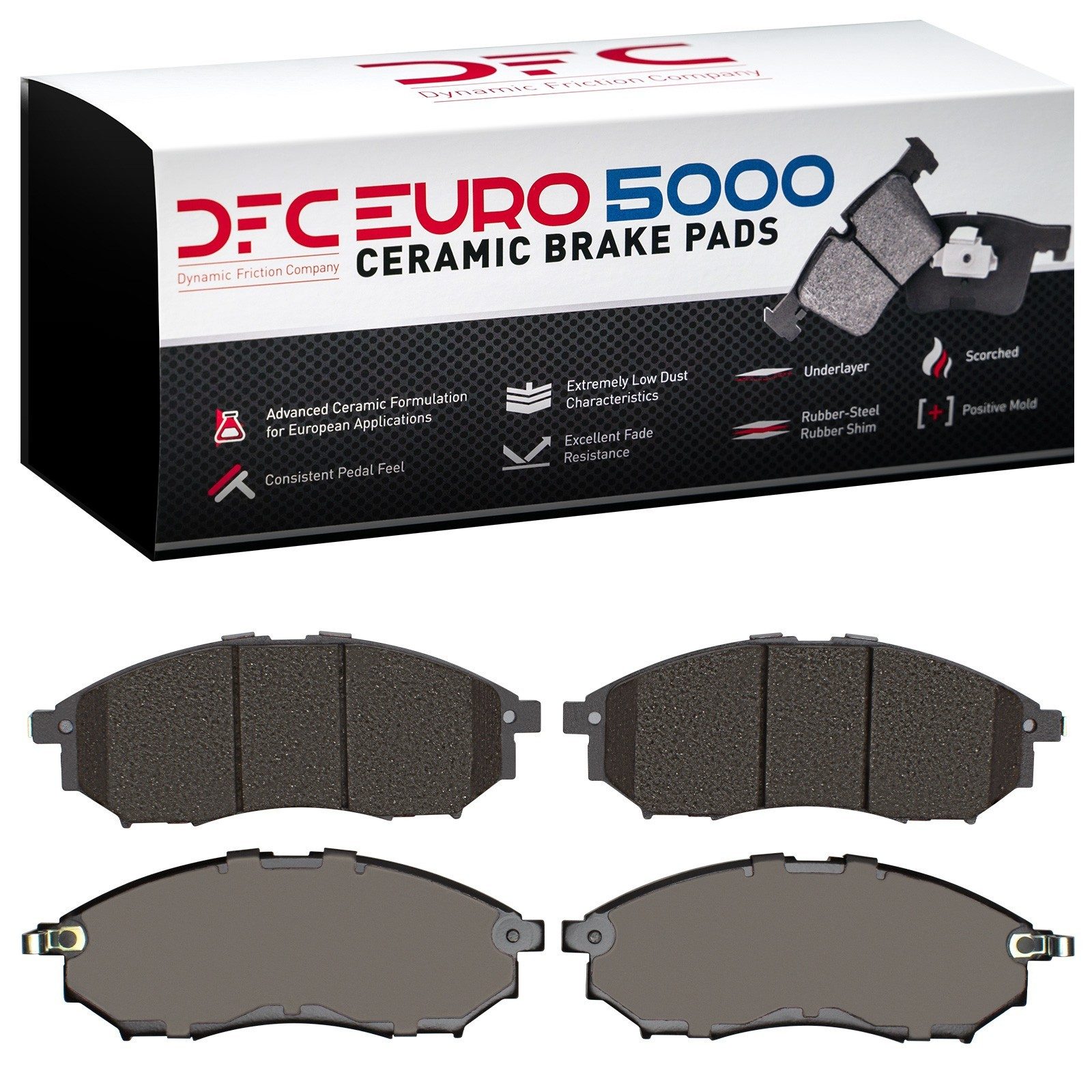 Dynamic Friction 5000 Euro Ceramic Brake Pads Without Hardware - 1600-0888-00 — image 2