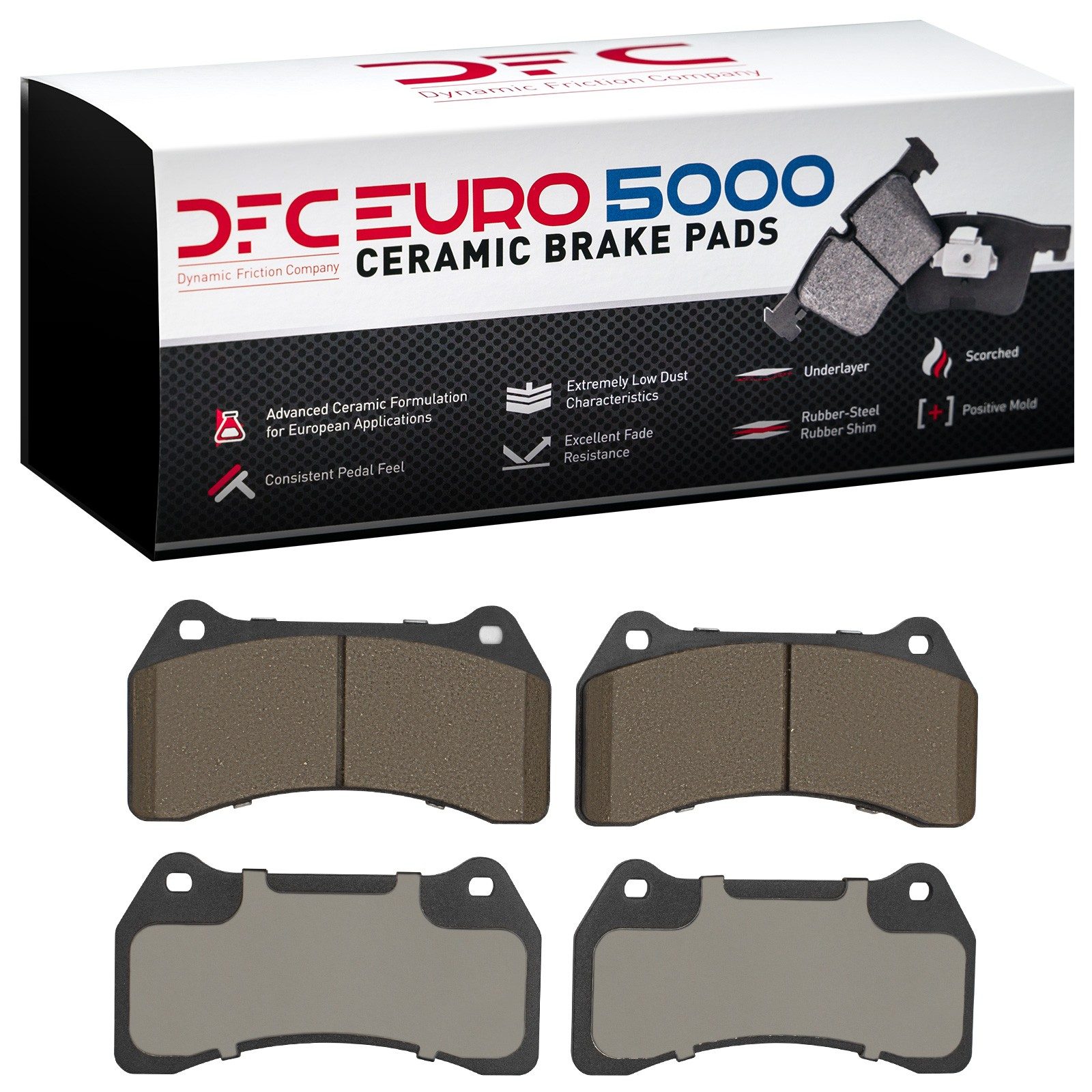 Dynamic Friction 5000 Euro Ceramic Brake Pads Without Hardware - 1600-0938-00 — image 2