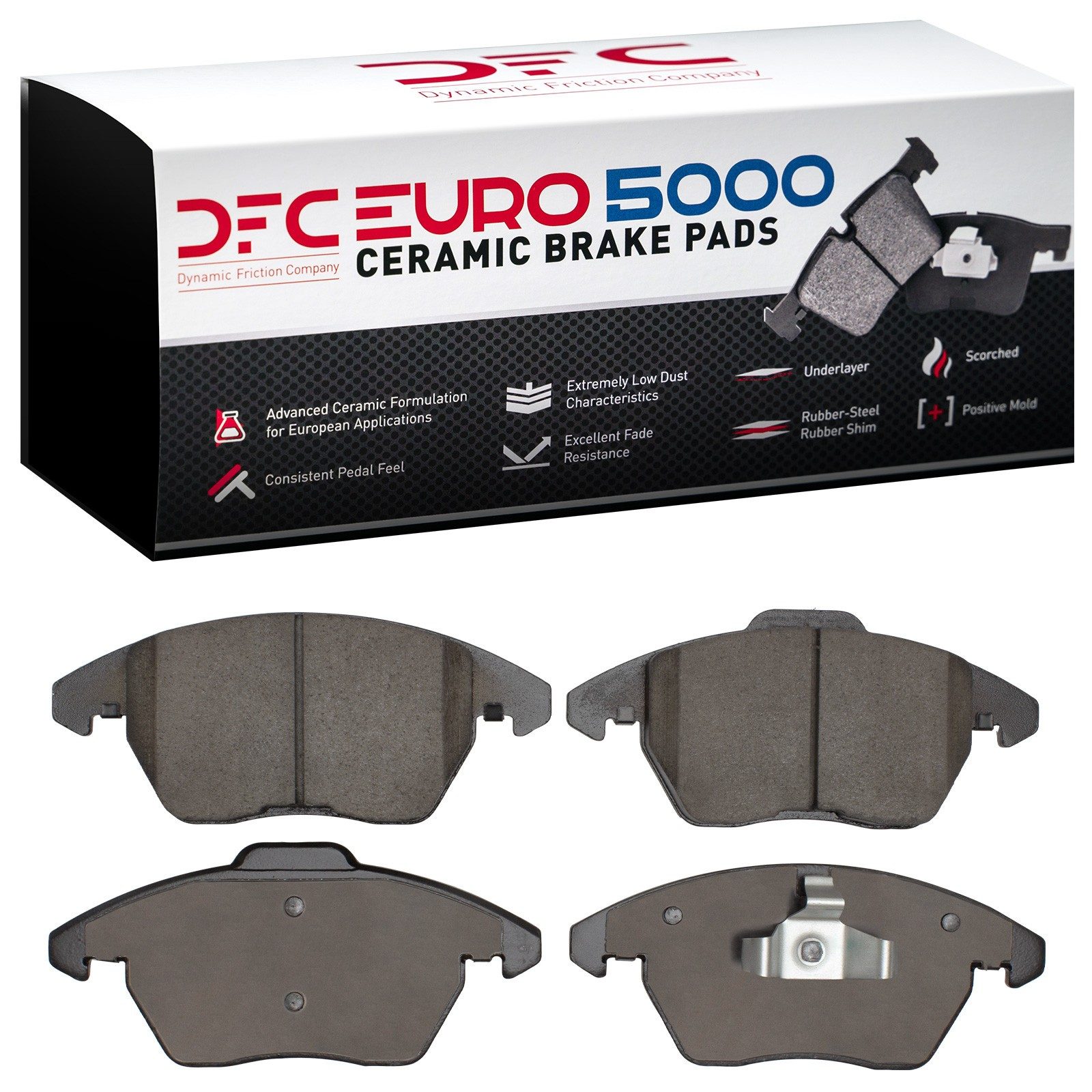 Dynamic Friction 5000 Euro Ceramic Brake Pads Without Hardware - 1600-1107-20 — image 2