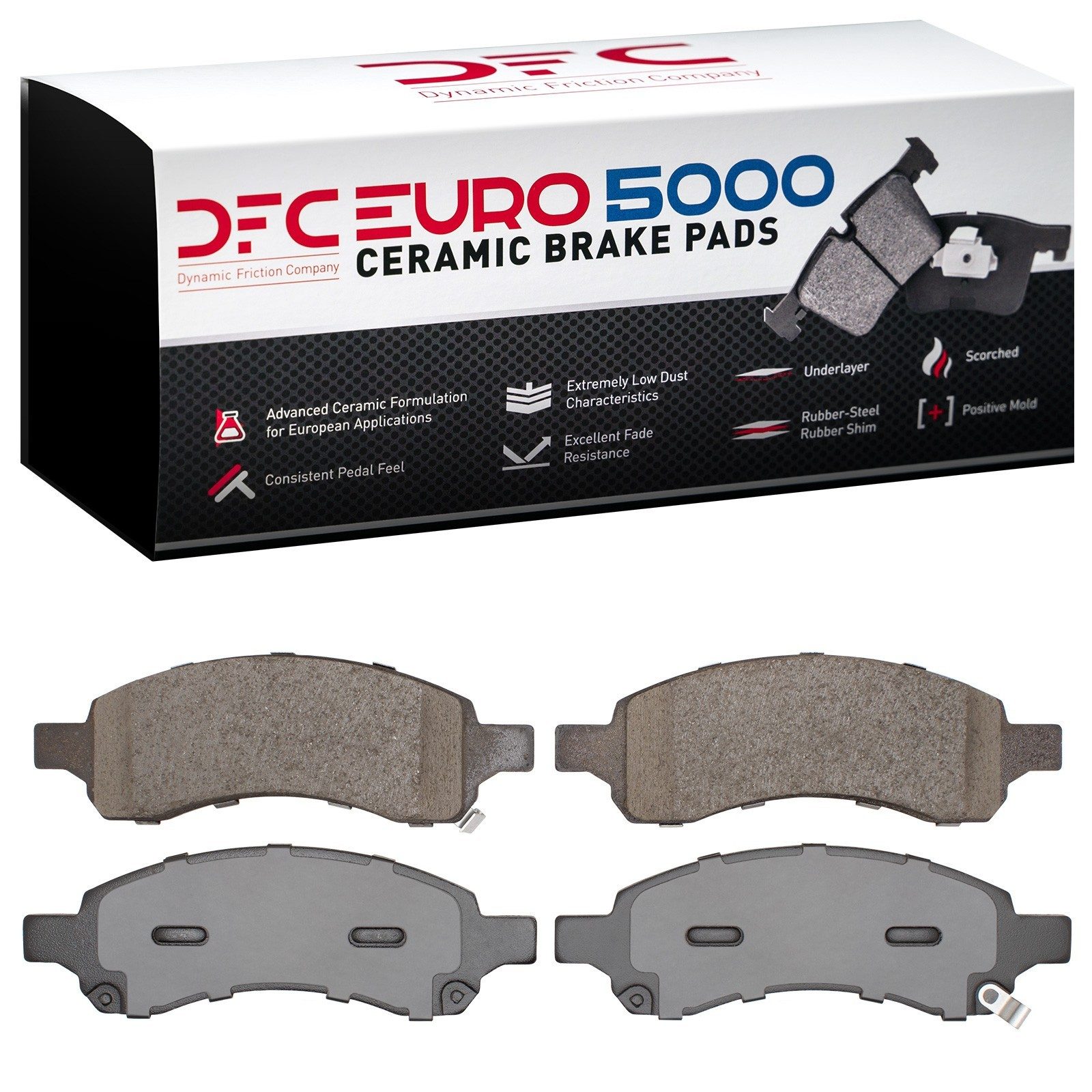Dynamic Friction 5000 Euro Ceramic Brake Pads Without Hardware - 1600-1169-00 — image 2