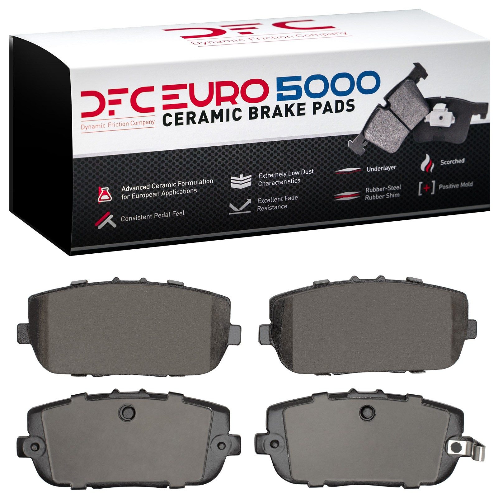 Dynamic Friction 5000 Euro Ceramic Brake Pads Without Hardware - 1600-1180-00 — image 2