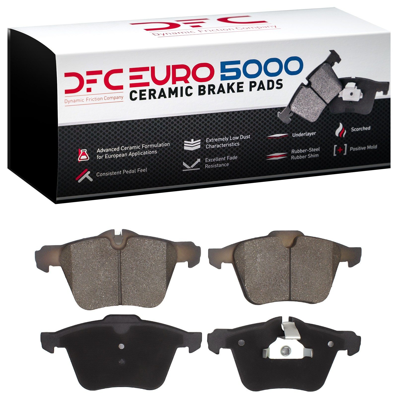 Dynamic Friction 5000 Euro Ceramic Brake Pads Without Hardware - 1600-1240-00 — image 2