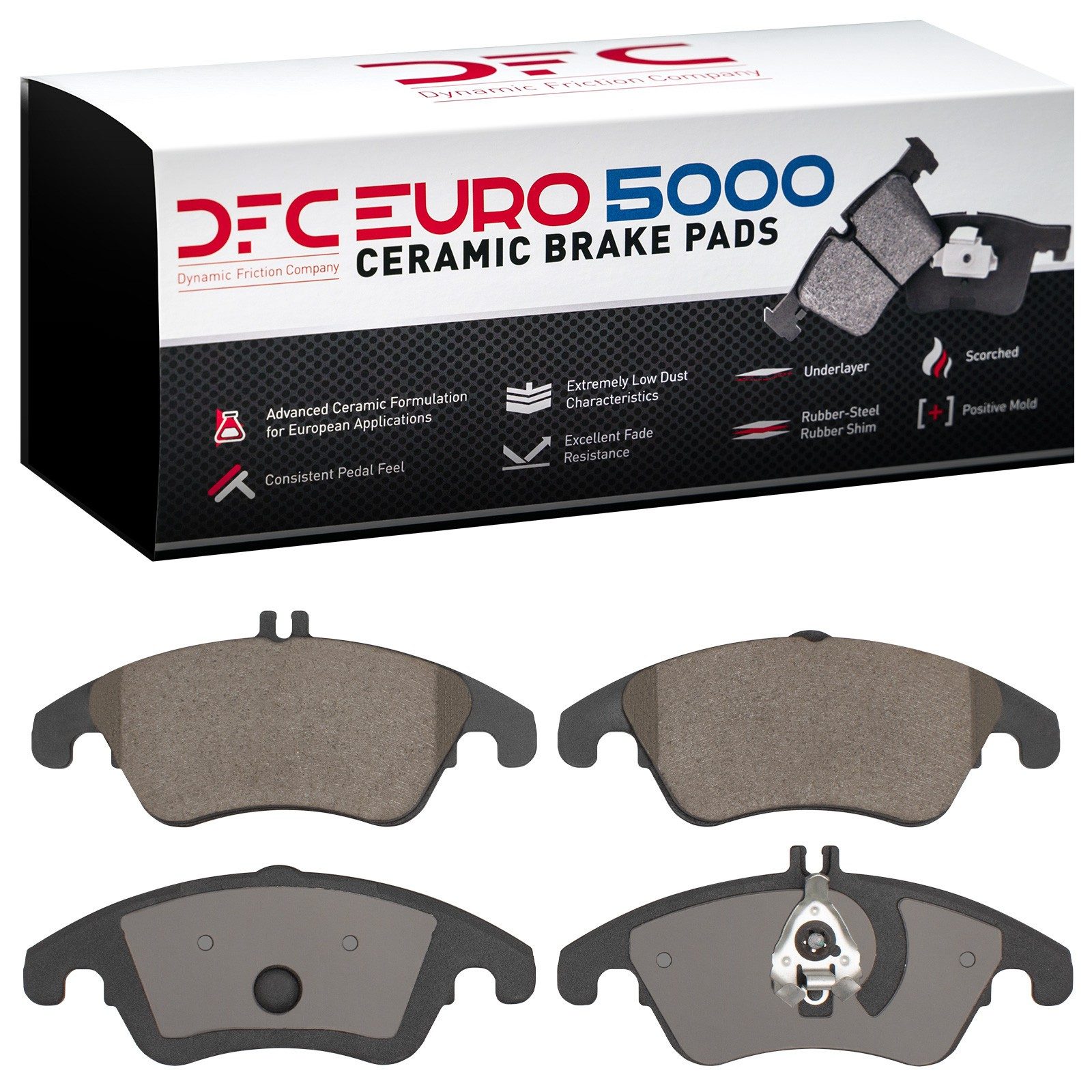 Dynamic Friction 5000 Euro Ceramic Brake Pads Without Hardware - 1600-1342-00 — image 2