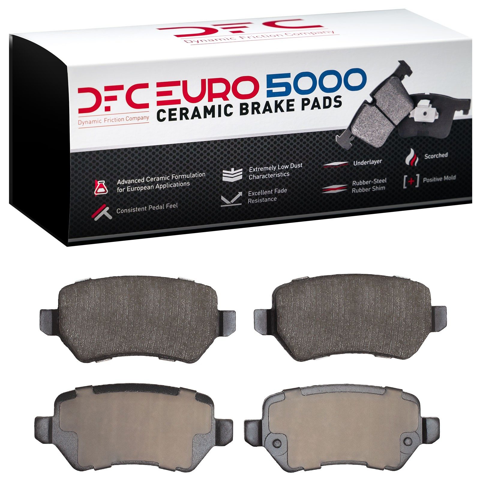 Dynamic Friction 5000 Euro Ceramic Brake Pads Without Hardware - 1600-1362-00 — image 2