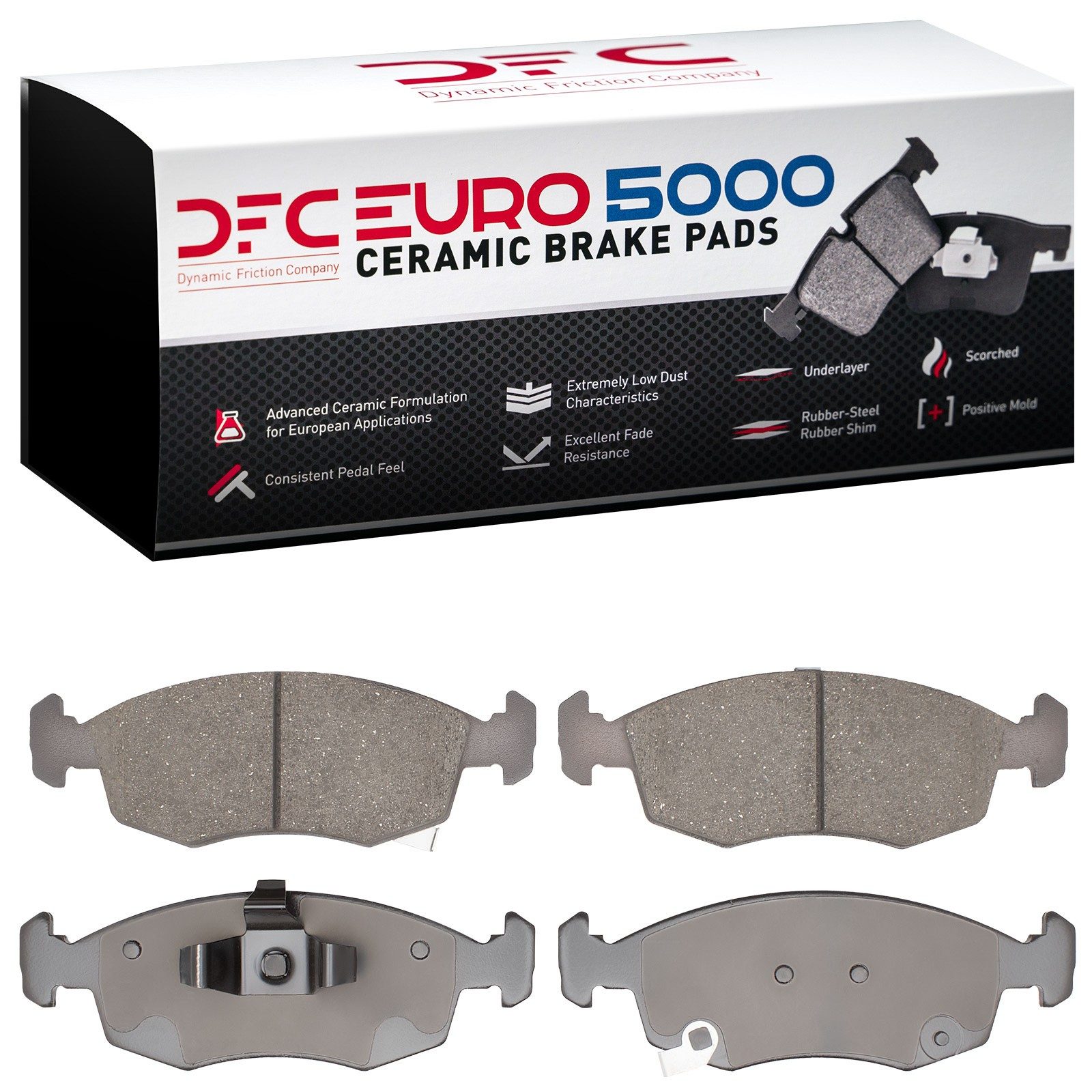 Dynamic Friction 5000 Euro Ceramic Brake Pads Without Hardware - 1600-1568-00 — image 2
