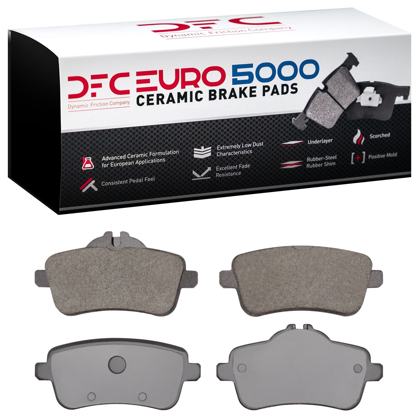 Dynamic Friction 5000 Euro Ceramic Brake Pads Without Hardware - 1600-1630-00 — image 2