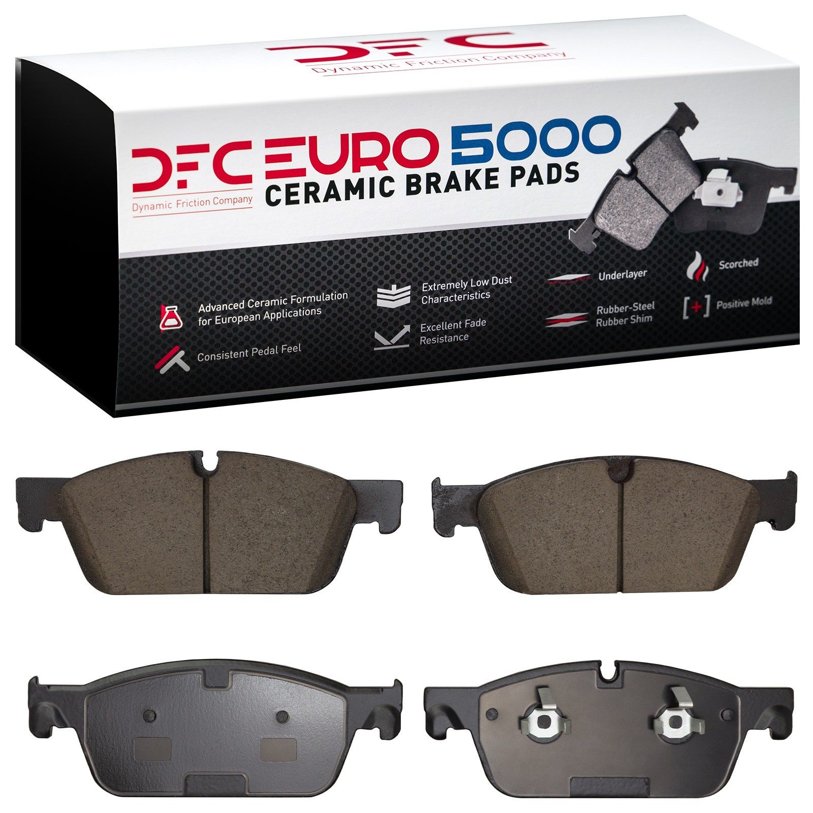 Dynamic Friction 5000 Euro Ceramic Brake Pads Without Hardware - 1600-1636-00 — image 2