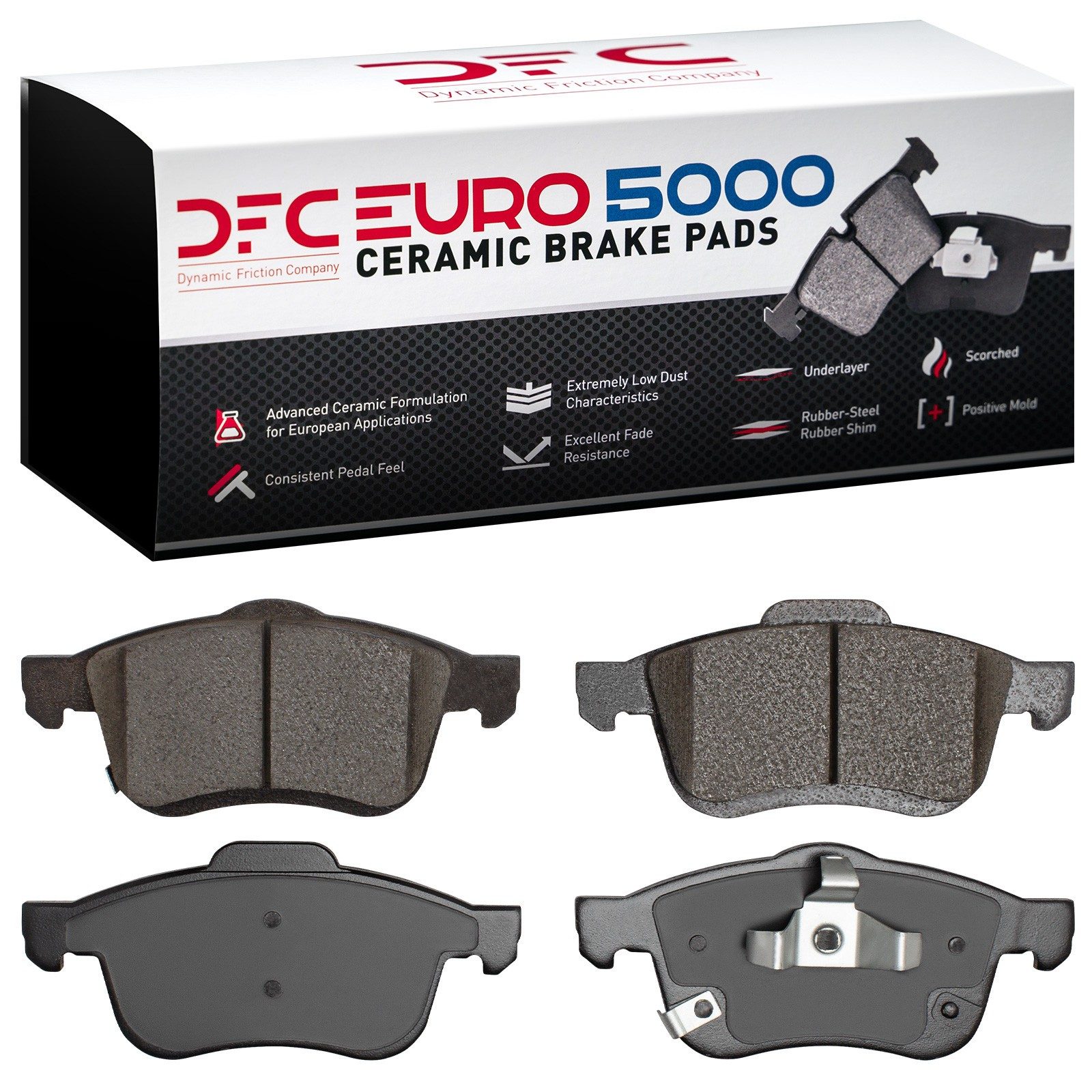 Dynamic Friction 5000 Euro Ceramic Brake Pads Without Hardware - 1600-1721-00 — image 2