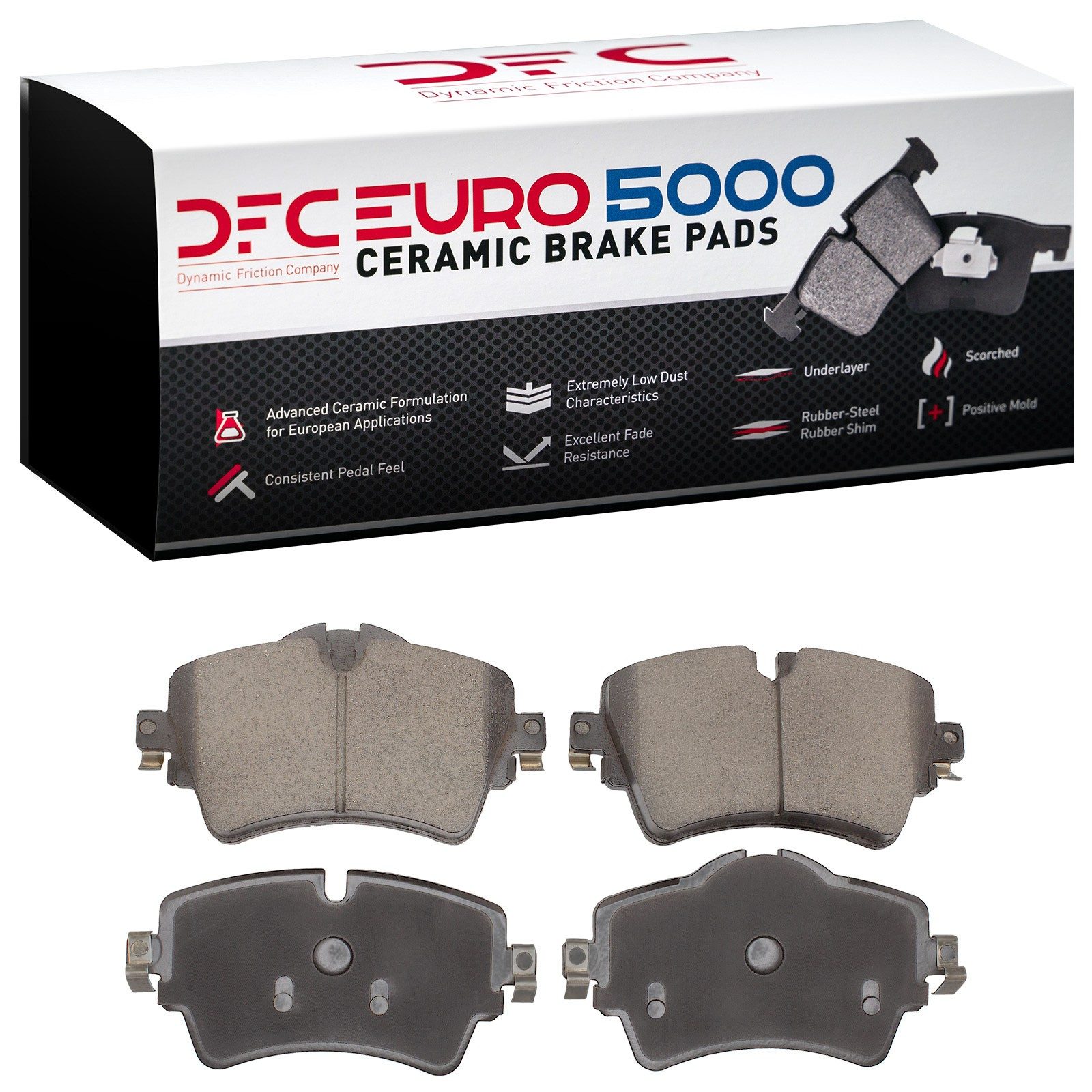 Dynamic Friction 5000 Euro Ceramic Brake Pads Without Hardware - 1600-1801-00 — image 2