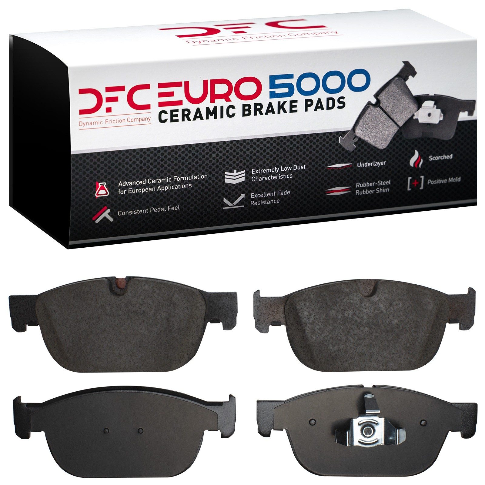 Dynamic Friction 5000 Euro Ceramic Brake Pads Without Hardware - 1600-1865-00 — image 2