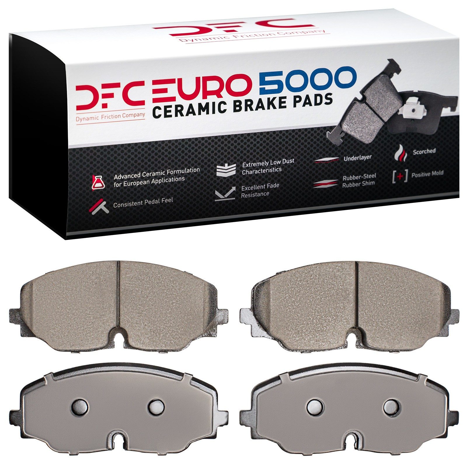 Dynamic Friction 5000 Euro Ceramic Brake Pads Without Hardware - 1600-2074-00 — image 2