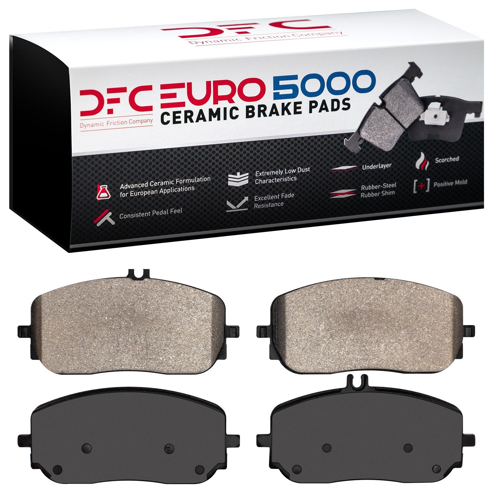 Dynamic Friction 5000 Euro Ceramic Brake Pads Without Hardware - 1600-2209-00 — image 2
