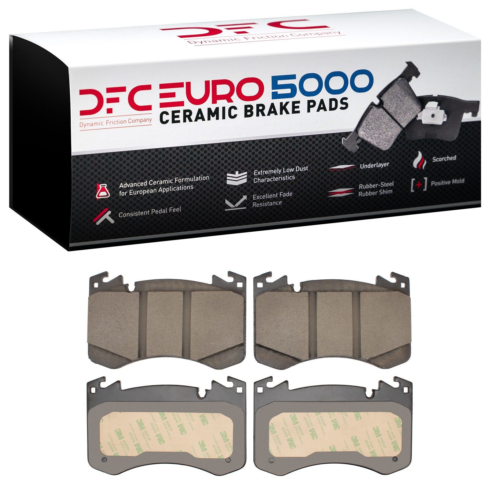 Dynamic Friction 5000 Euro Ceramic Brake Pads Without Hardware - 1600-2462-00 — image 2