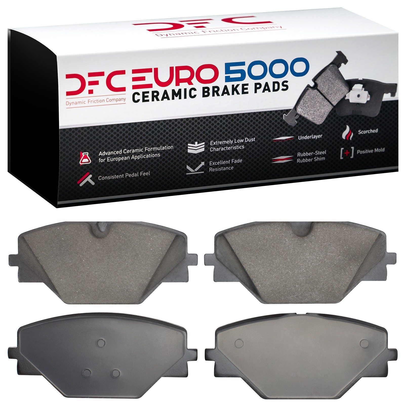 Dynamic Friction 5000 Euro Ceramic Brake Pads Without Hardware - 1600-2464-00 — image 2