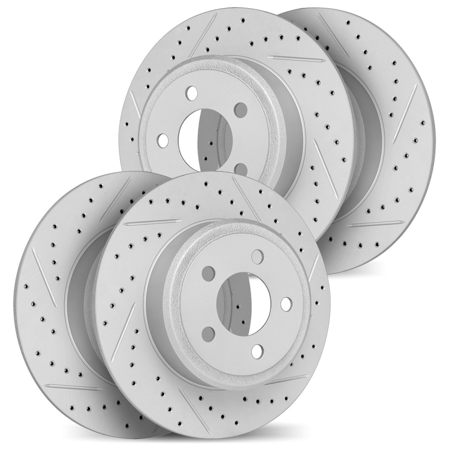 DFC Front & Rear Drilled Slotted Brake Rotors (Set of 4)