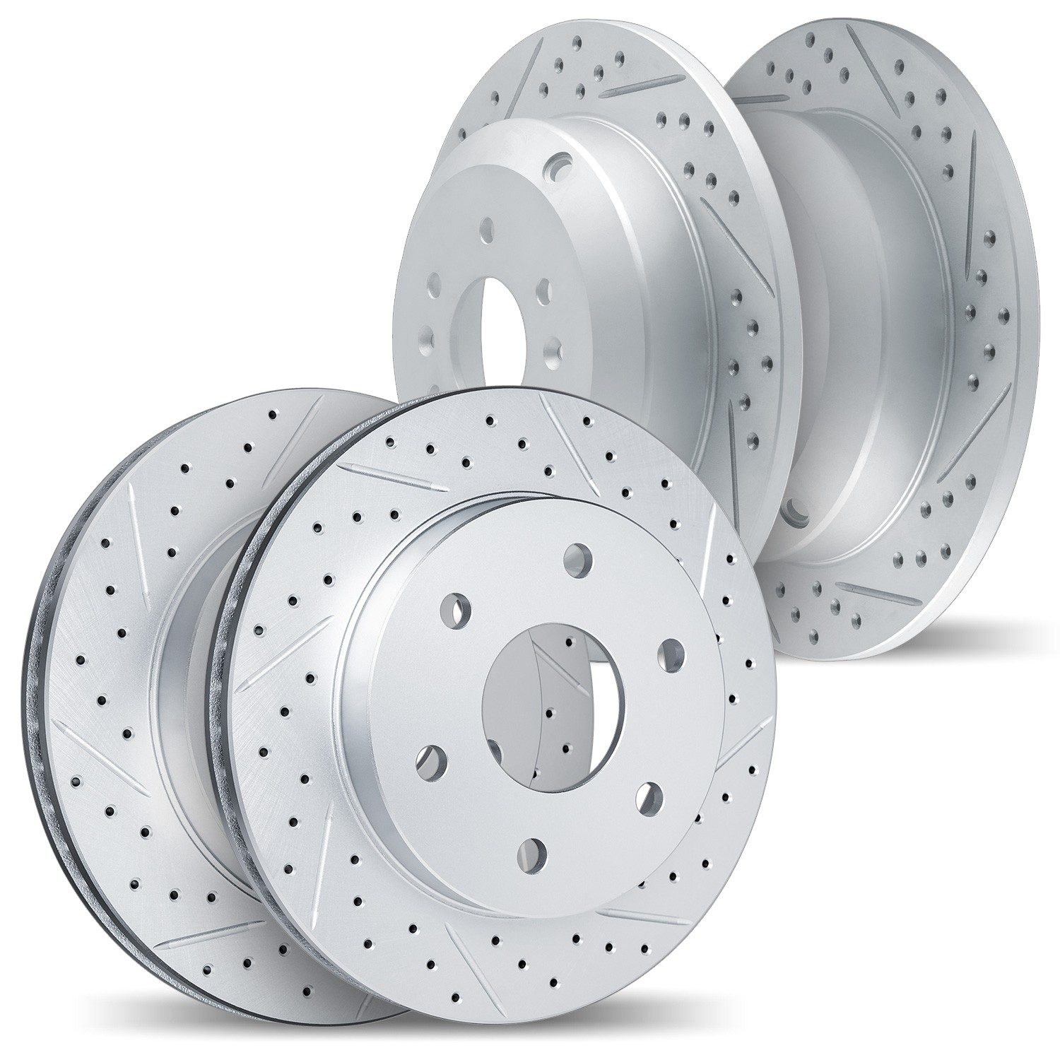 DFC Front & Rear Drilled Slotted Brake Rotors (Set of 4)