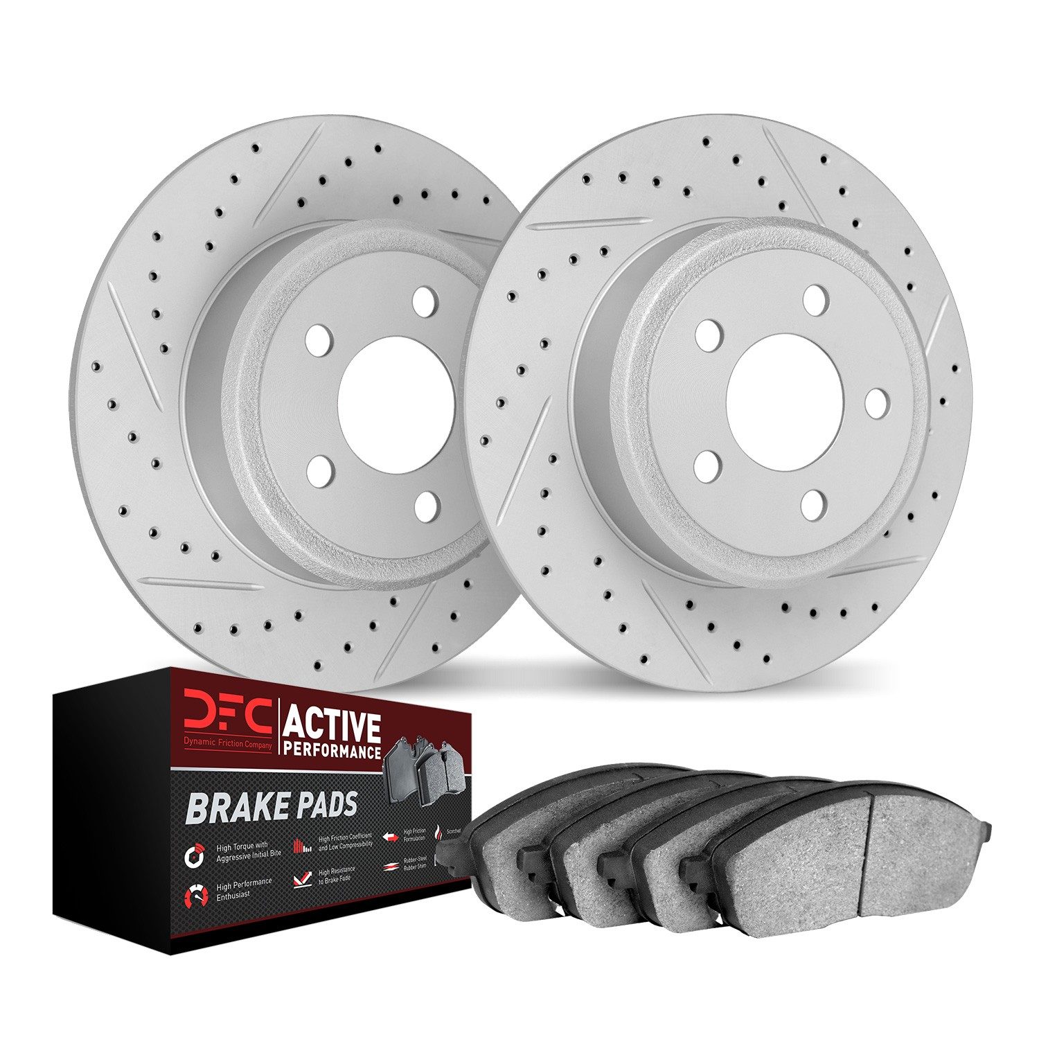 DFC Rear Drilled Slotted Brake Pad and Rotor Kit — image 6